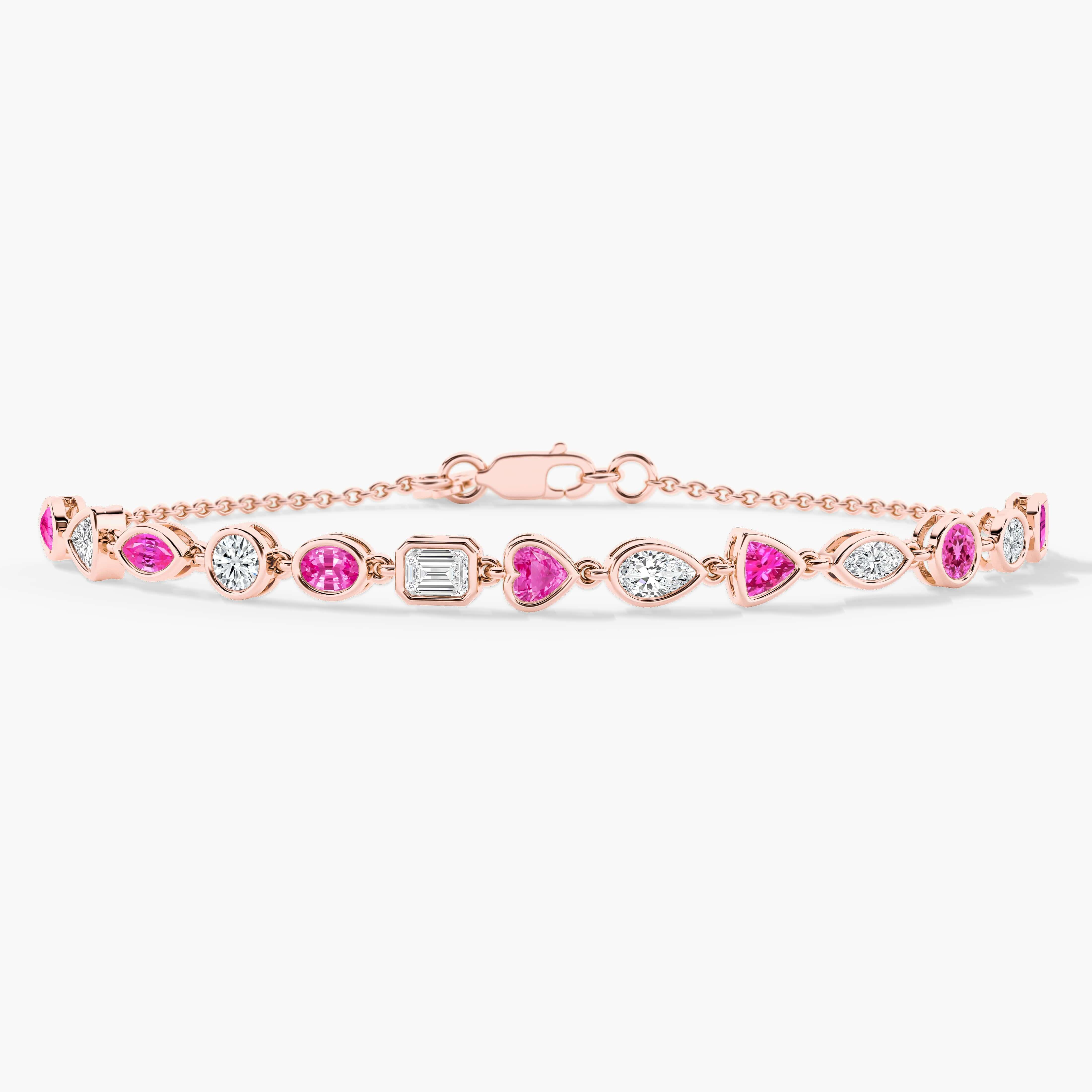 rose gold pink sapphire bracelet