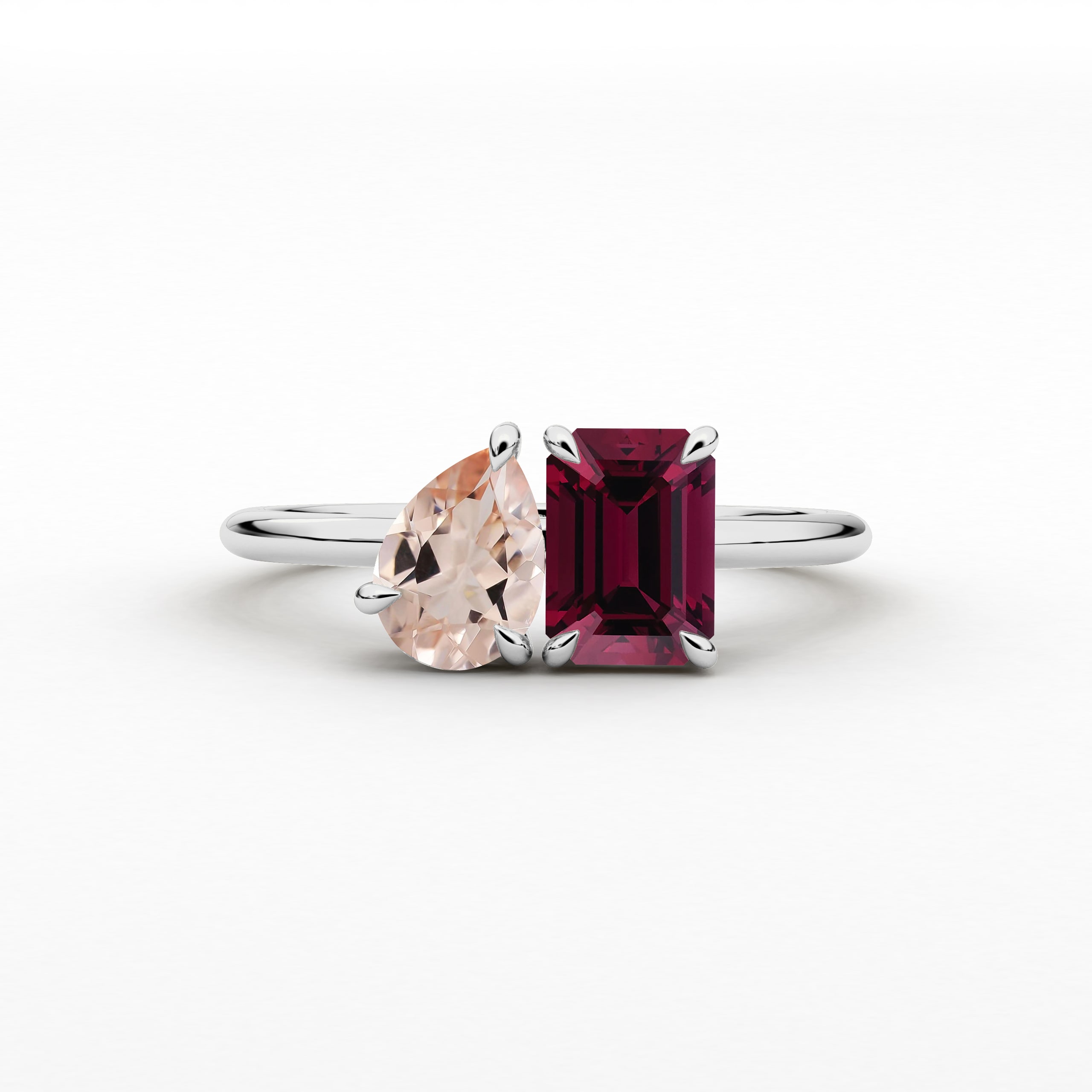 white gold toi et moi ring