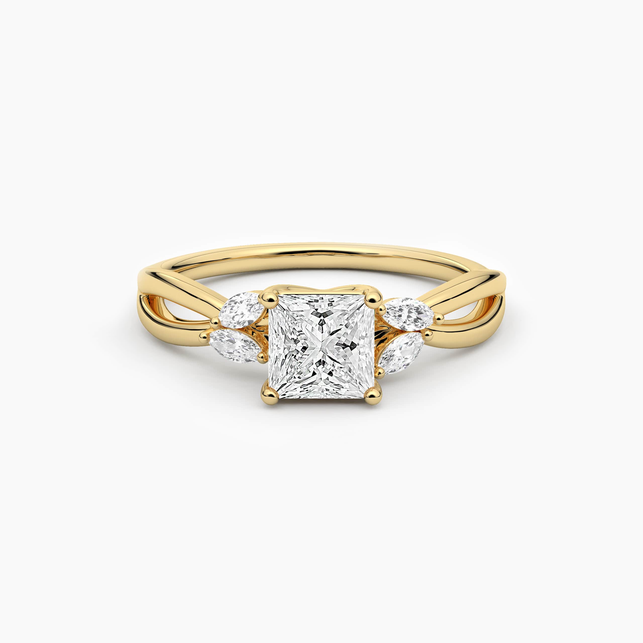 Nature-Inspired Princess Lab Grown twisted  diamond ring USA