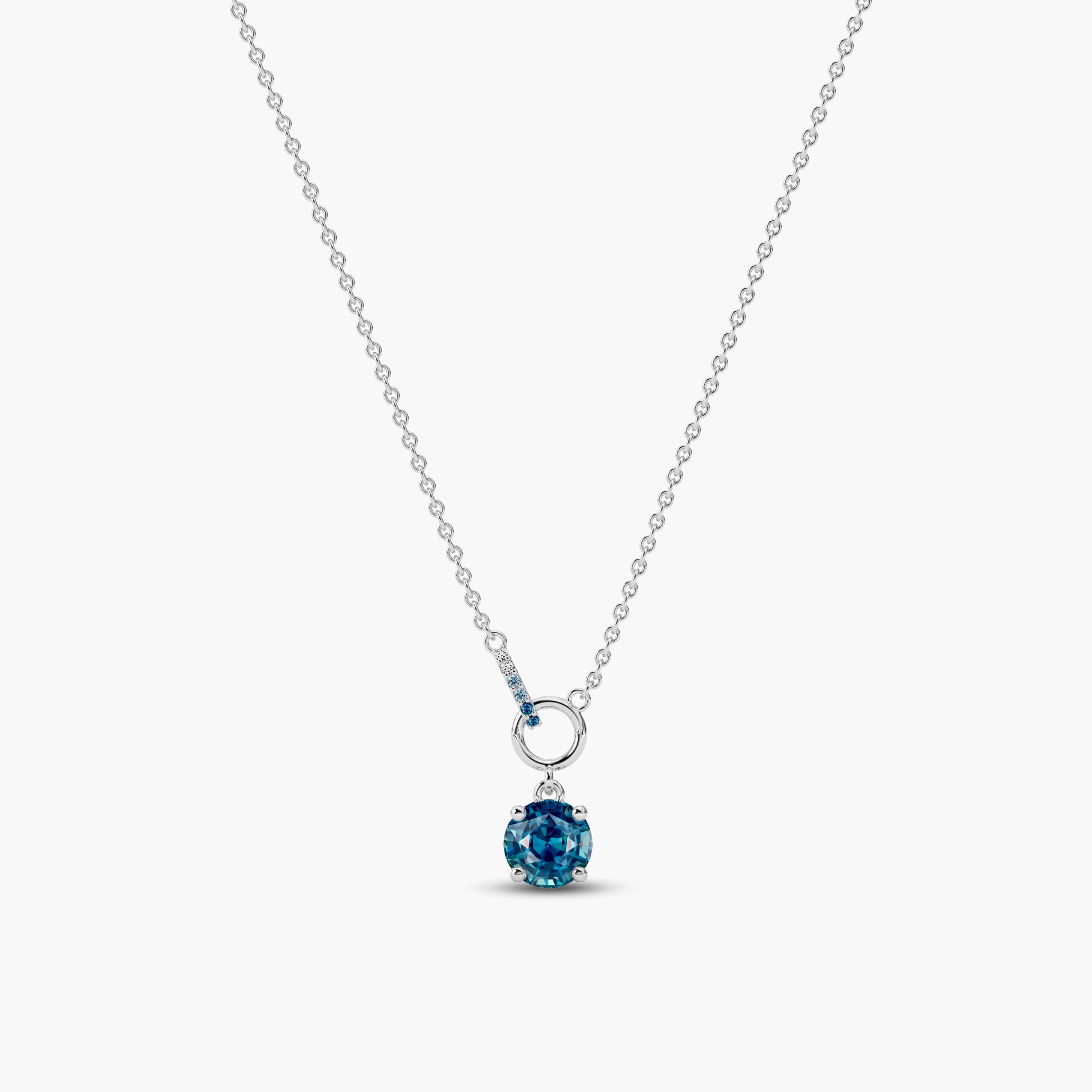 white gold diamond interlocking necklace