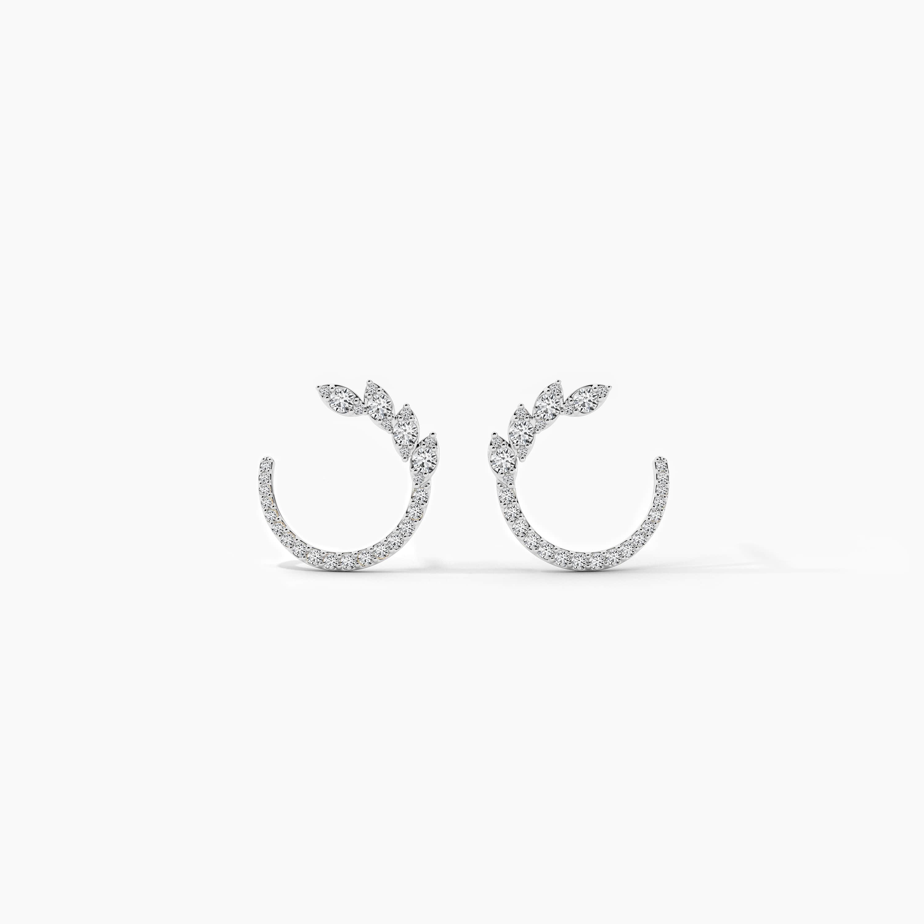 white gold open hoop earring