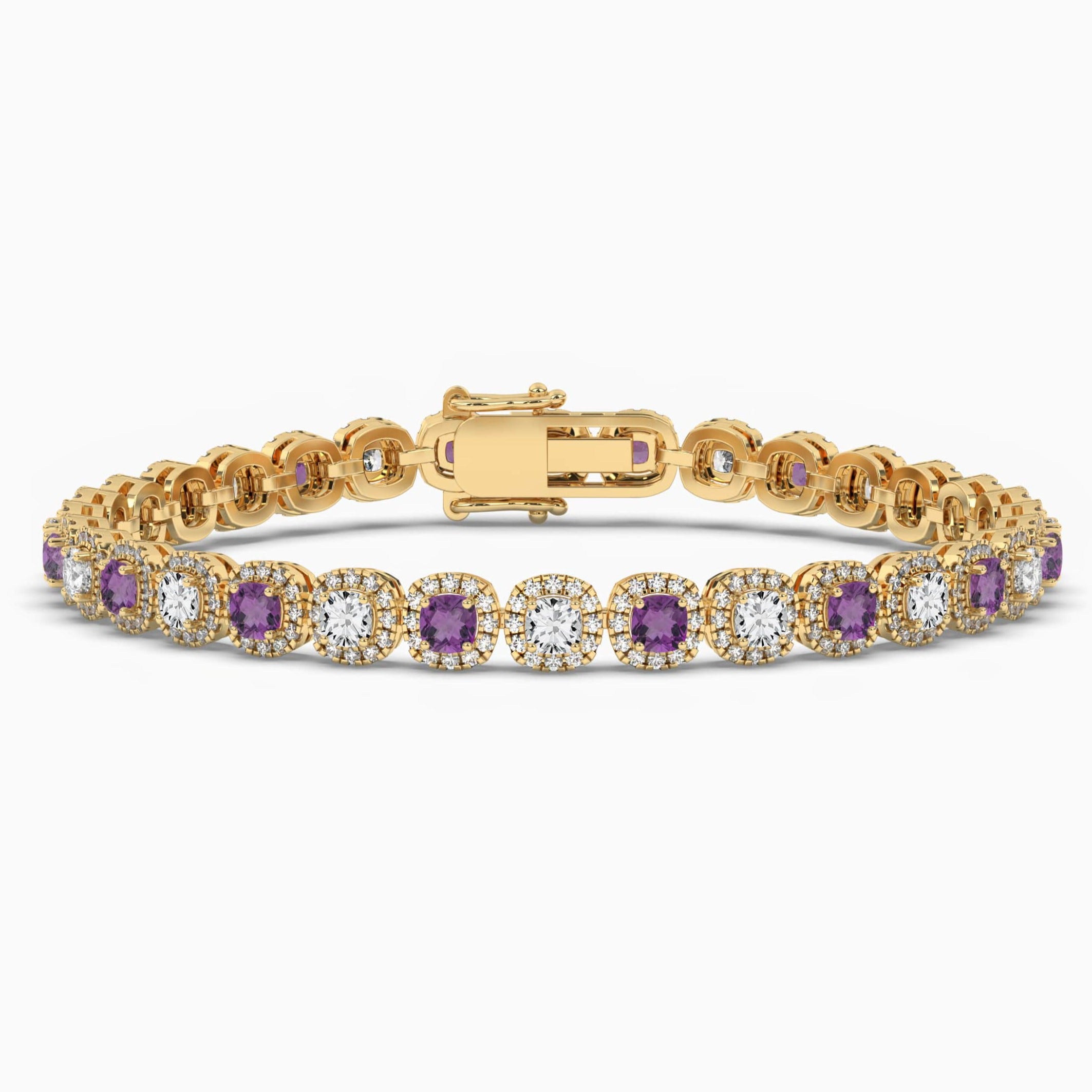 Cushion Cut Amethyst Bracelet Tennis Bracelet Women
