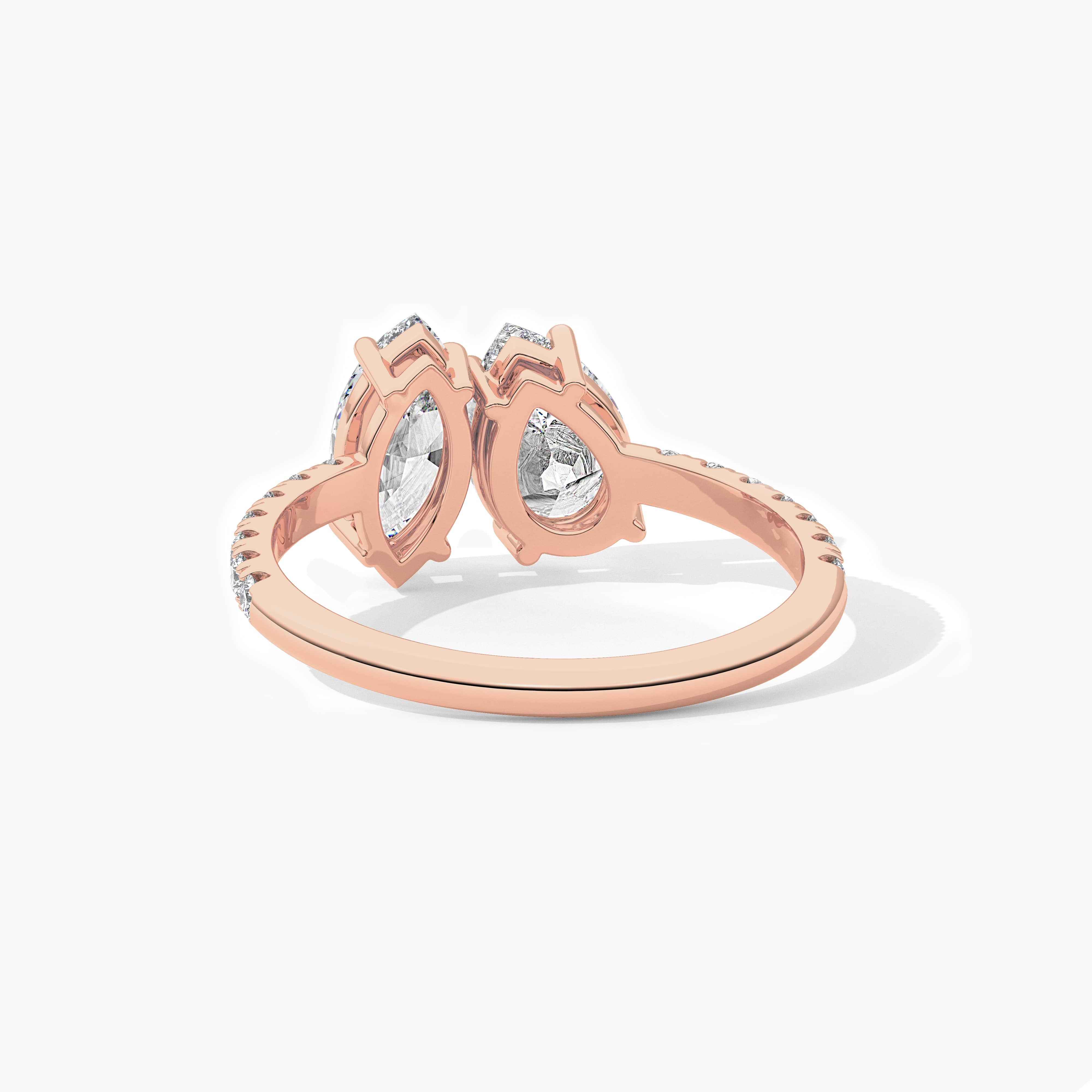 Toi Et Moi Moissanite Diamond Ring In Rose Gold