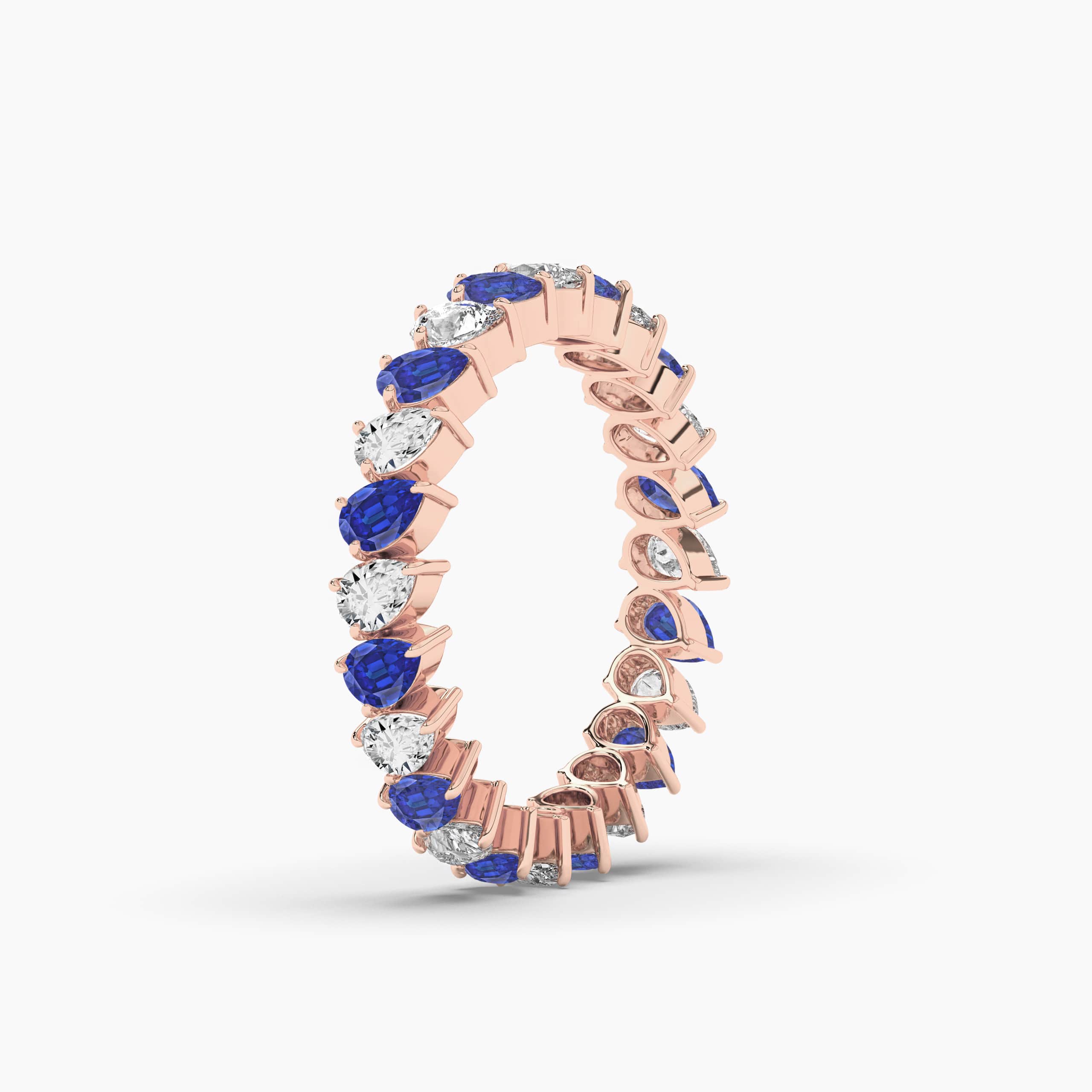 rose gold diamond eternity wedding band