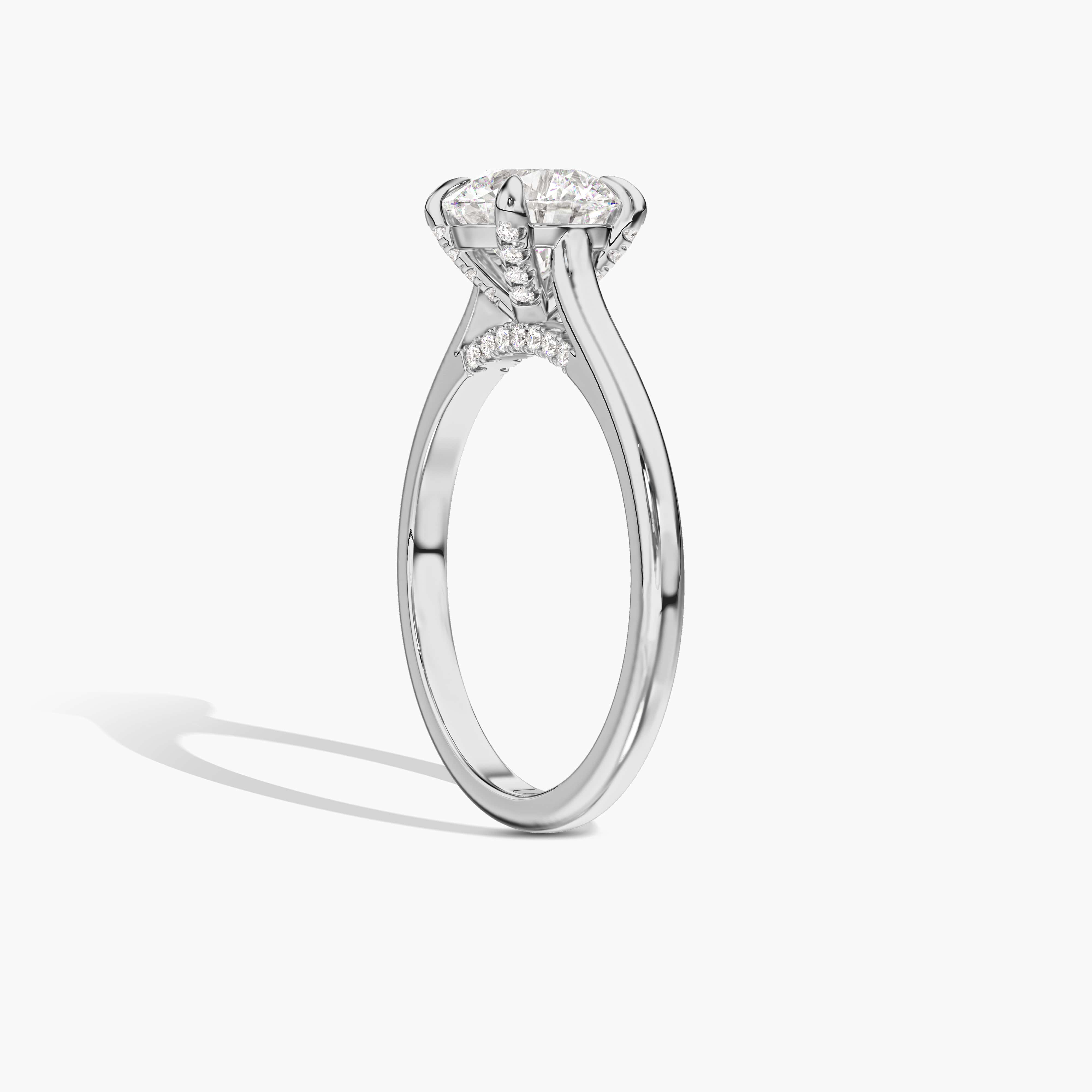 cathedral setting ring white gold