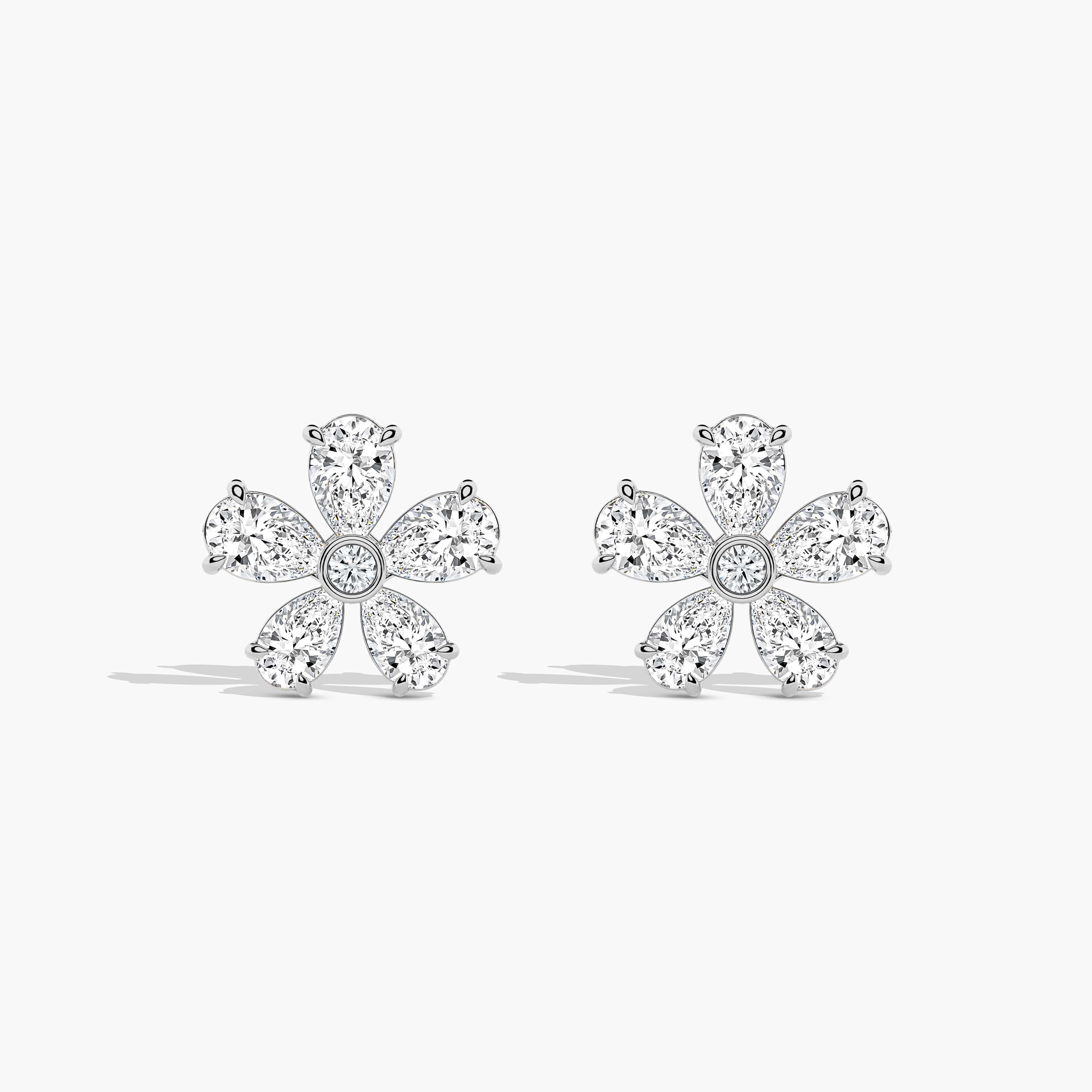 diamond flower earrings