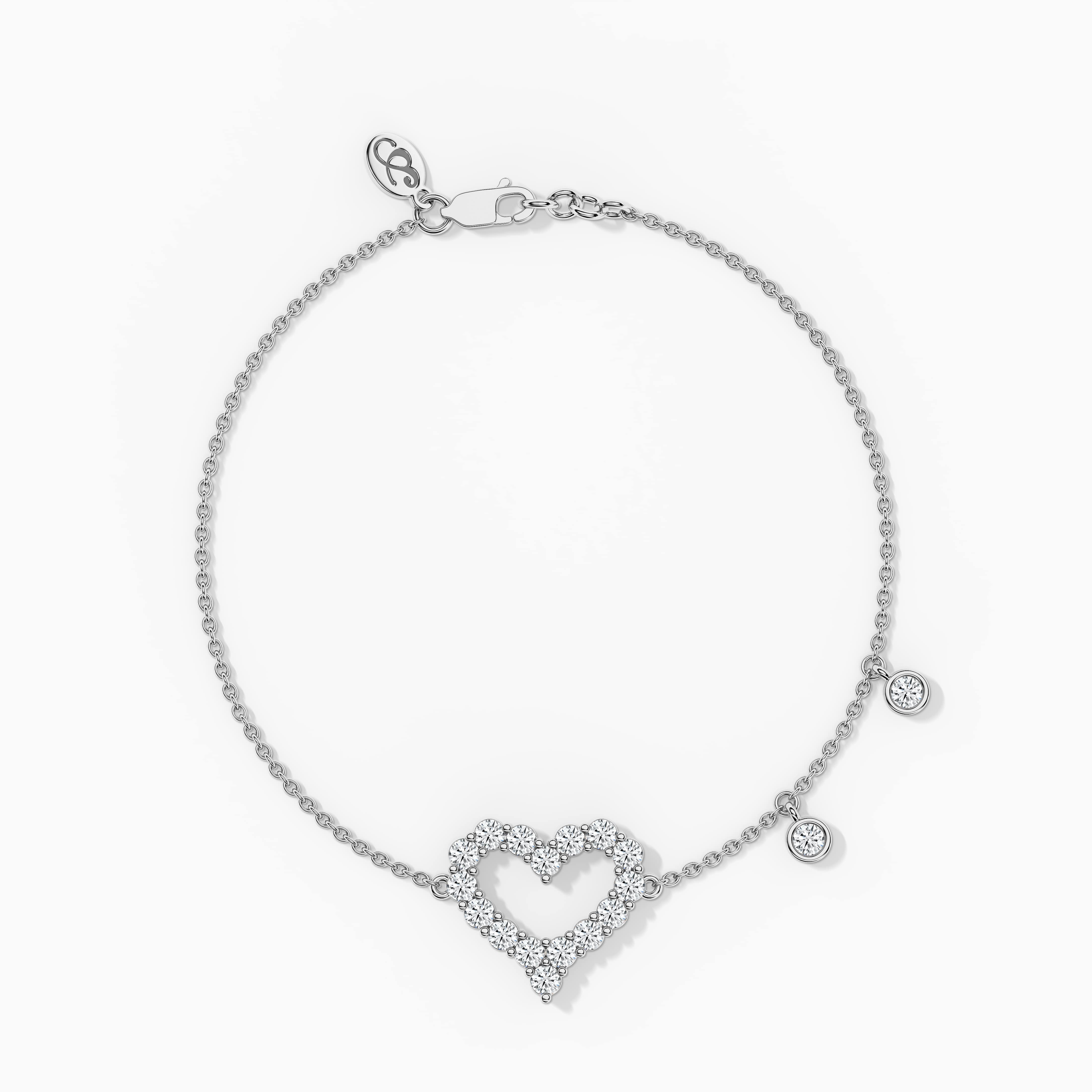 diamond heart bracelets