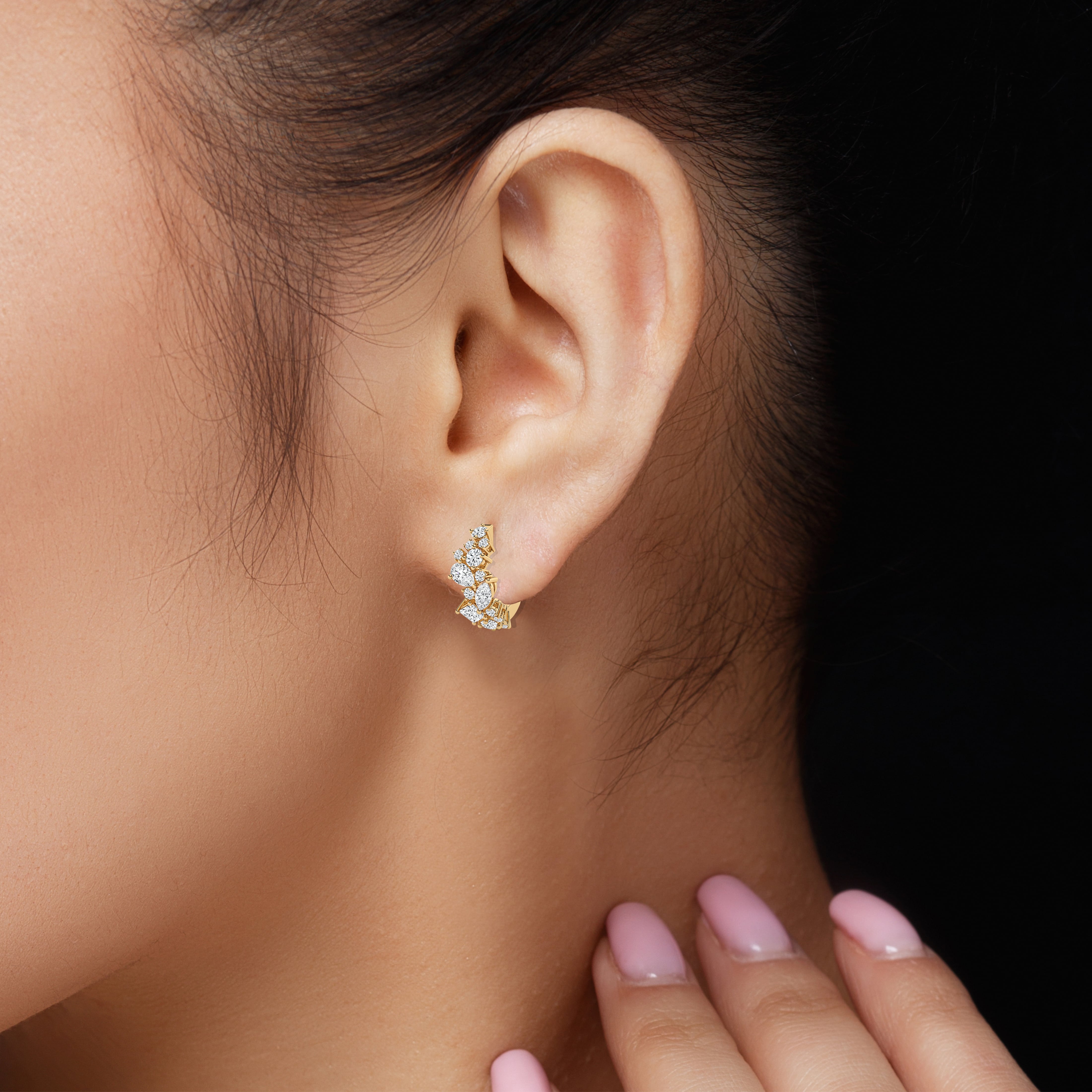 diamond hoop earrings for women