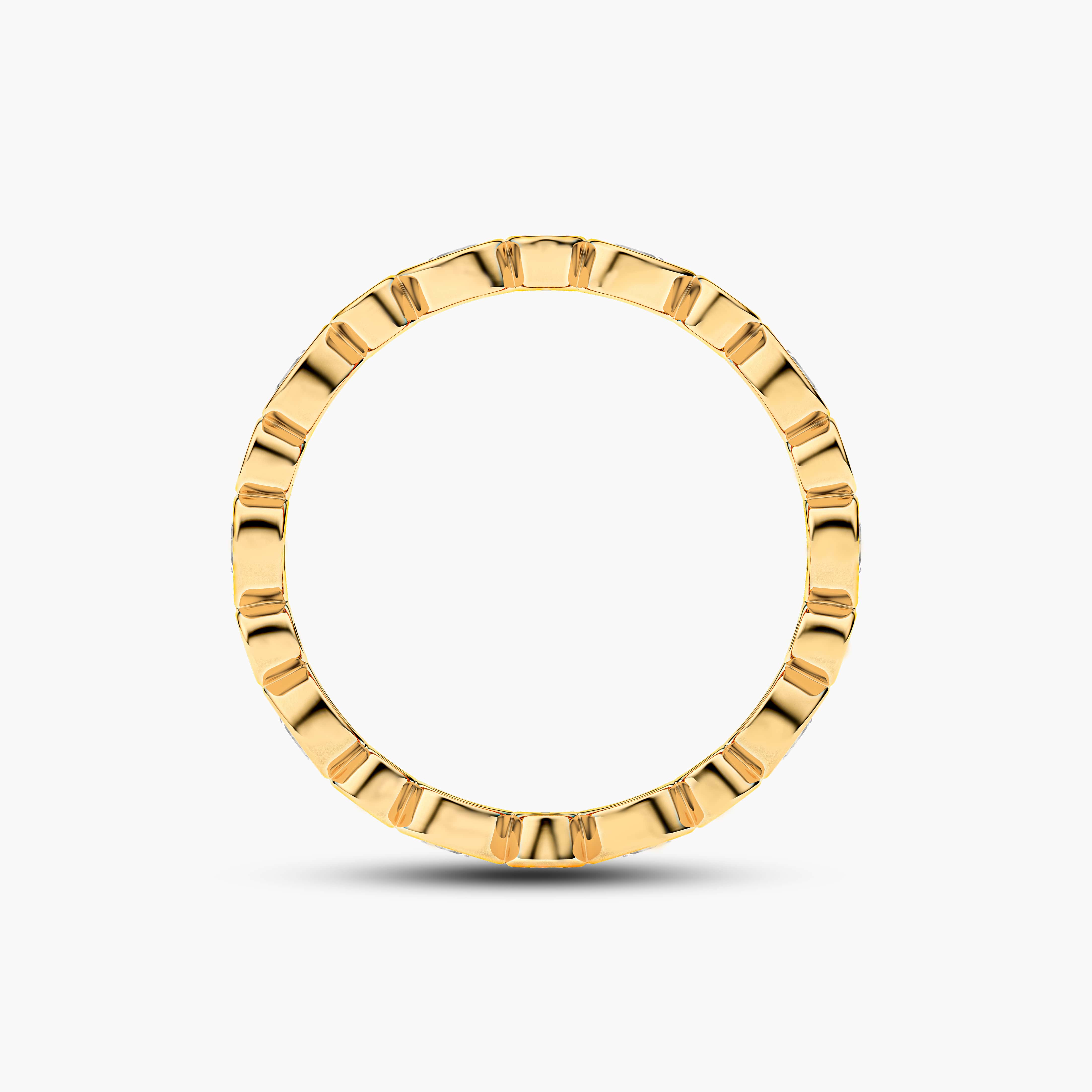 Pear and Round Bezel Set Full Eternity Band