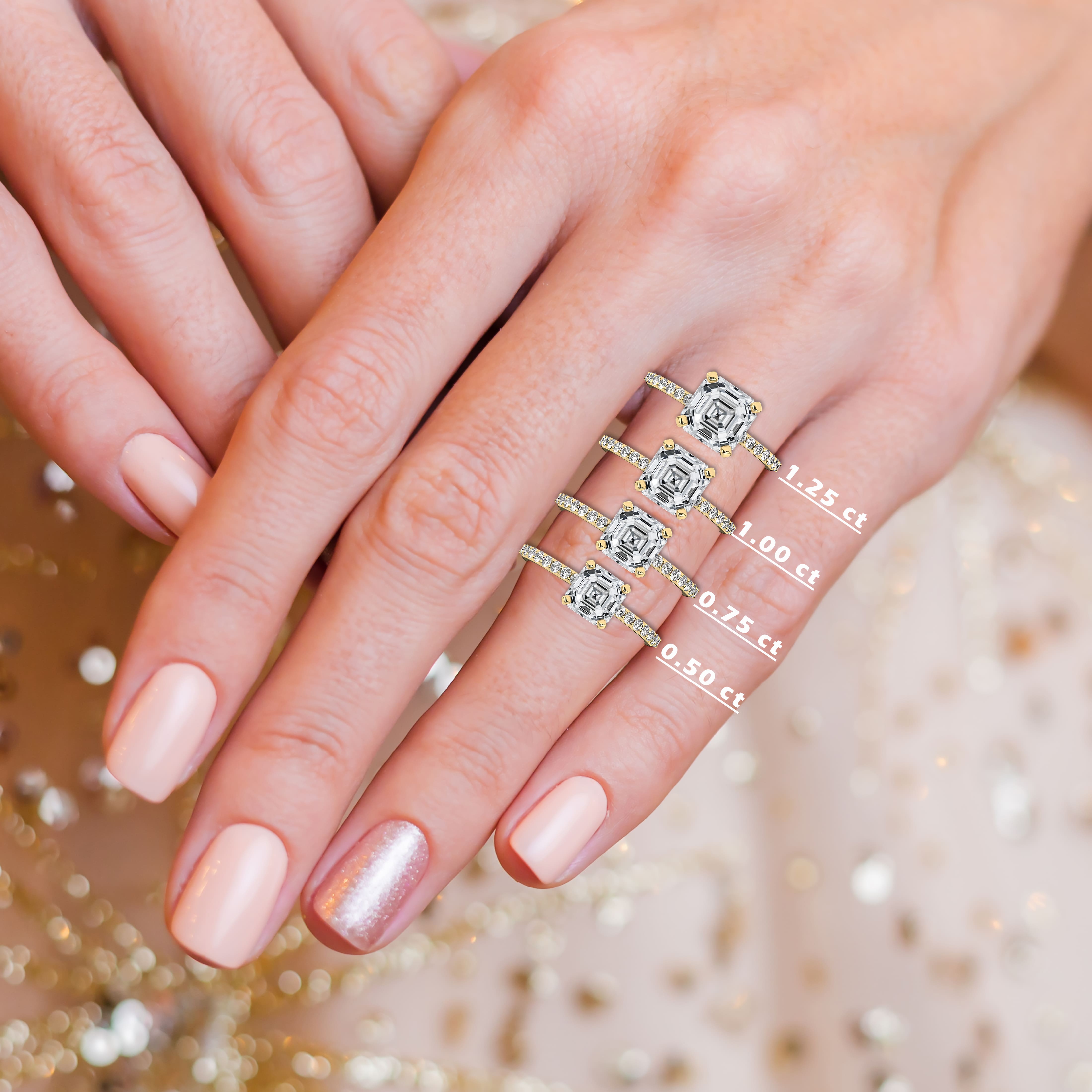 Engagement Ring with a Marquise Diamond Diamond and Double Side Stones