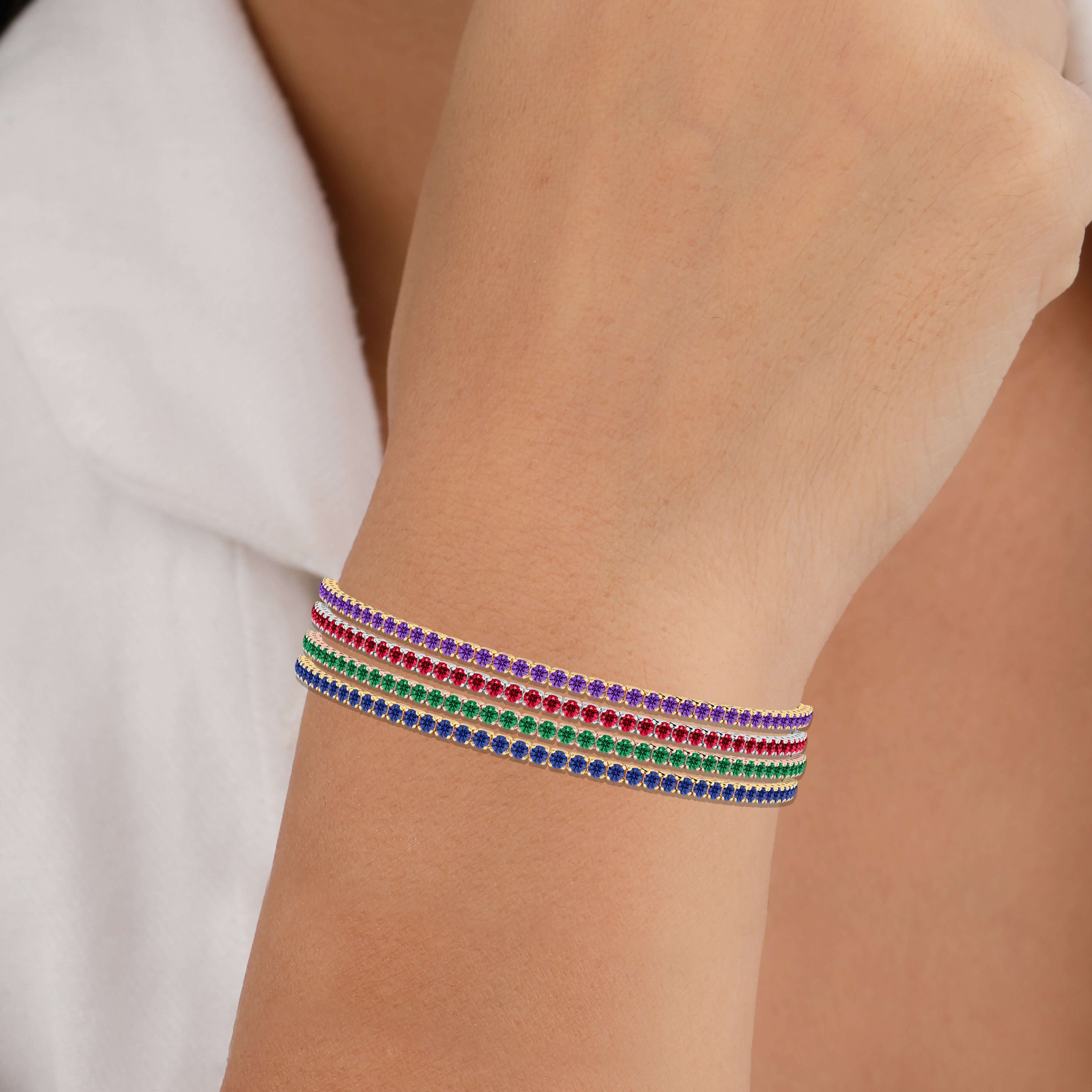 Gemstones teniss bracelet for women