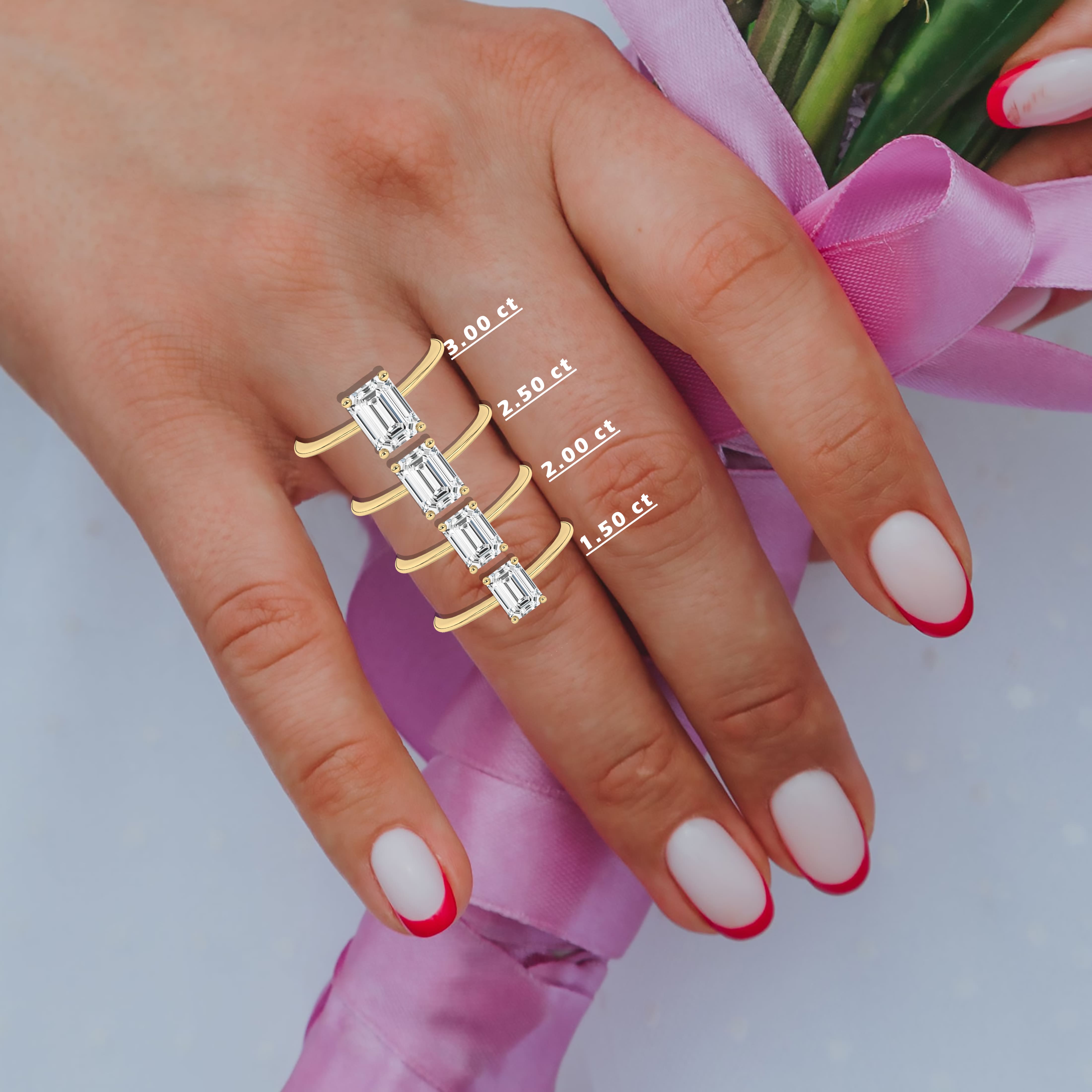 solitaire engagement ring on hand