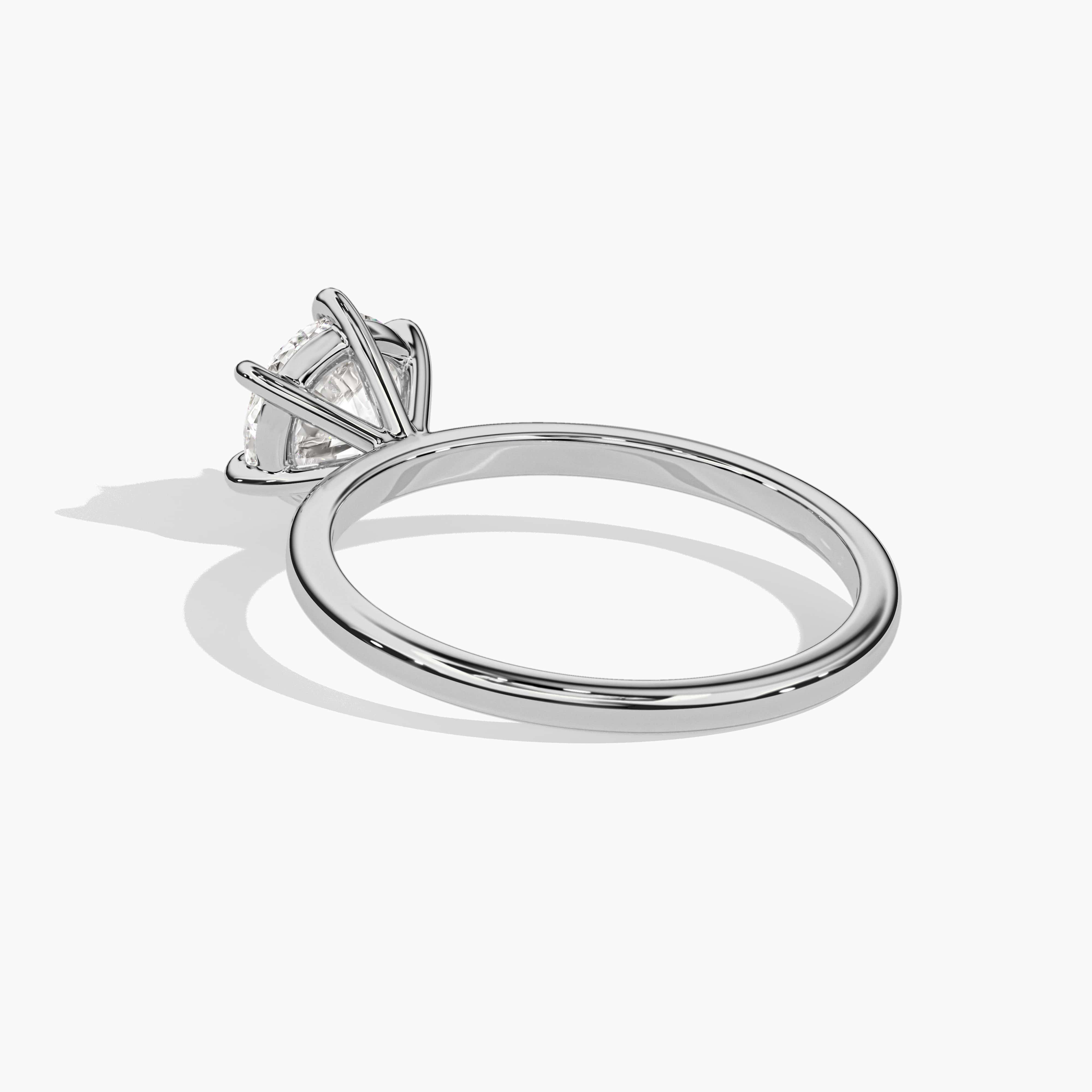 round solitaire engagement ring in white gold