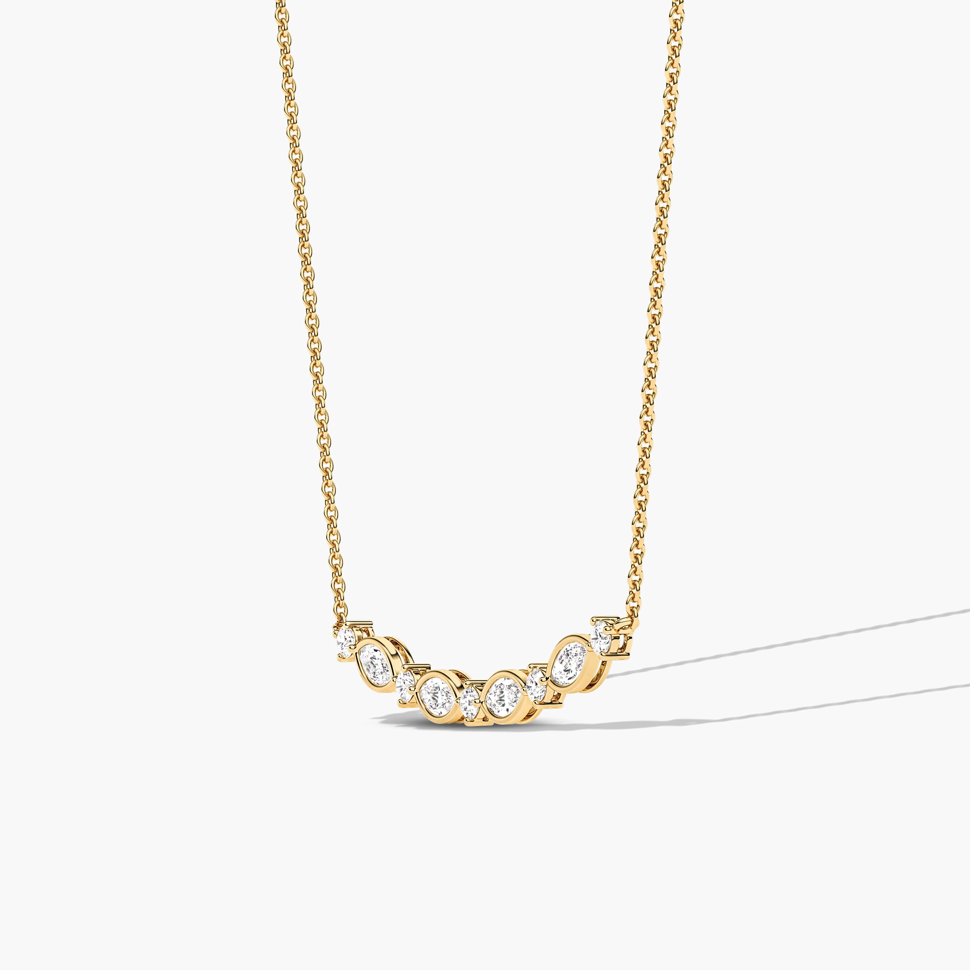 gold and diamond bar necklace
