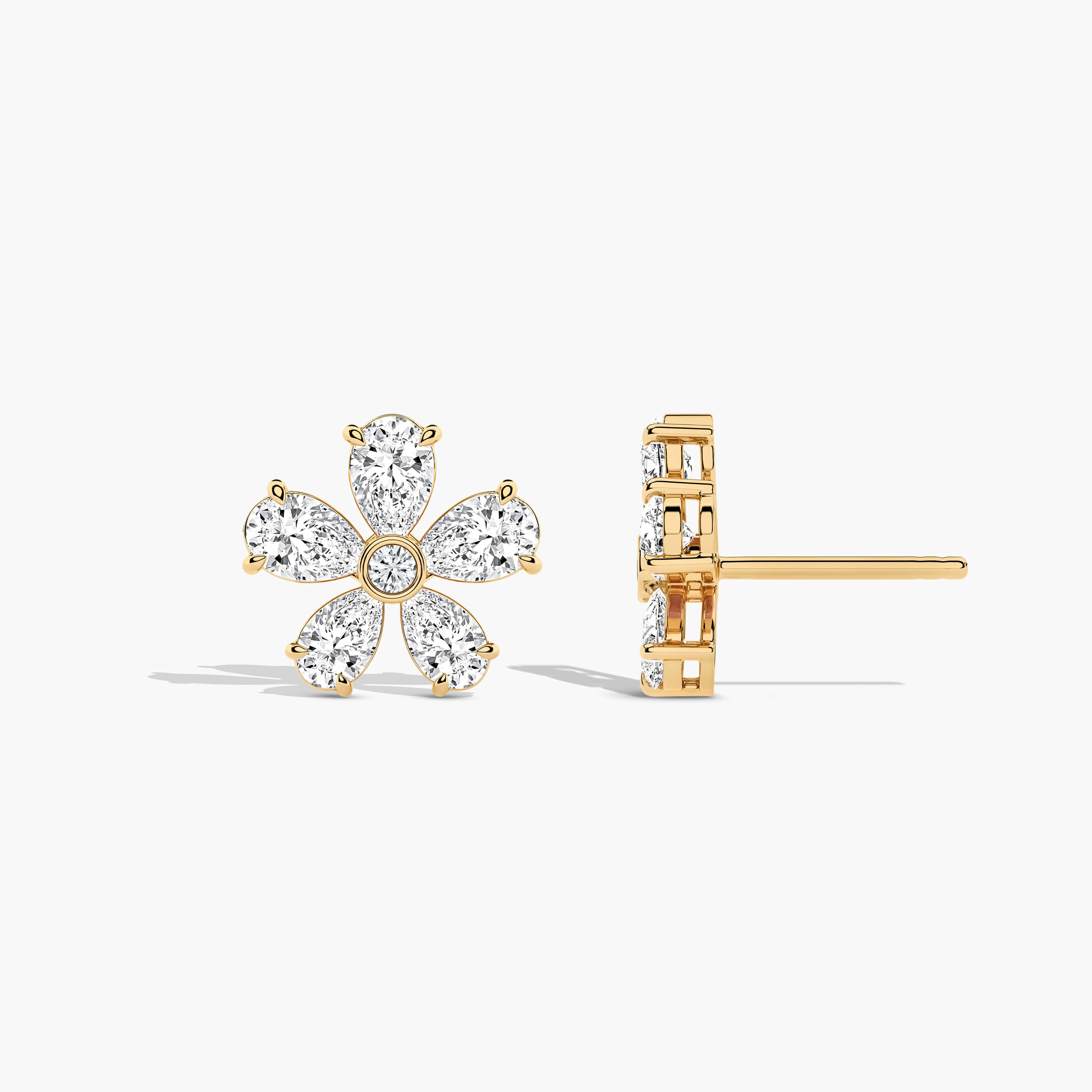 Pear Cut Flower Ear Studs