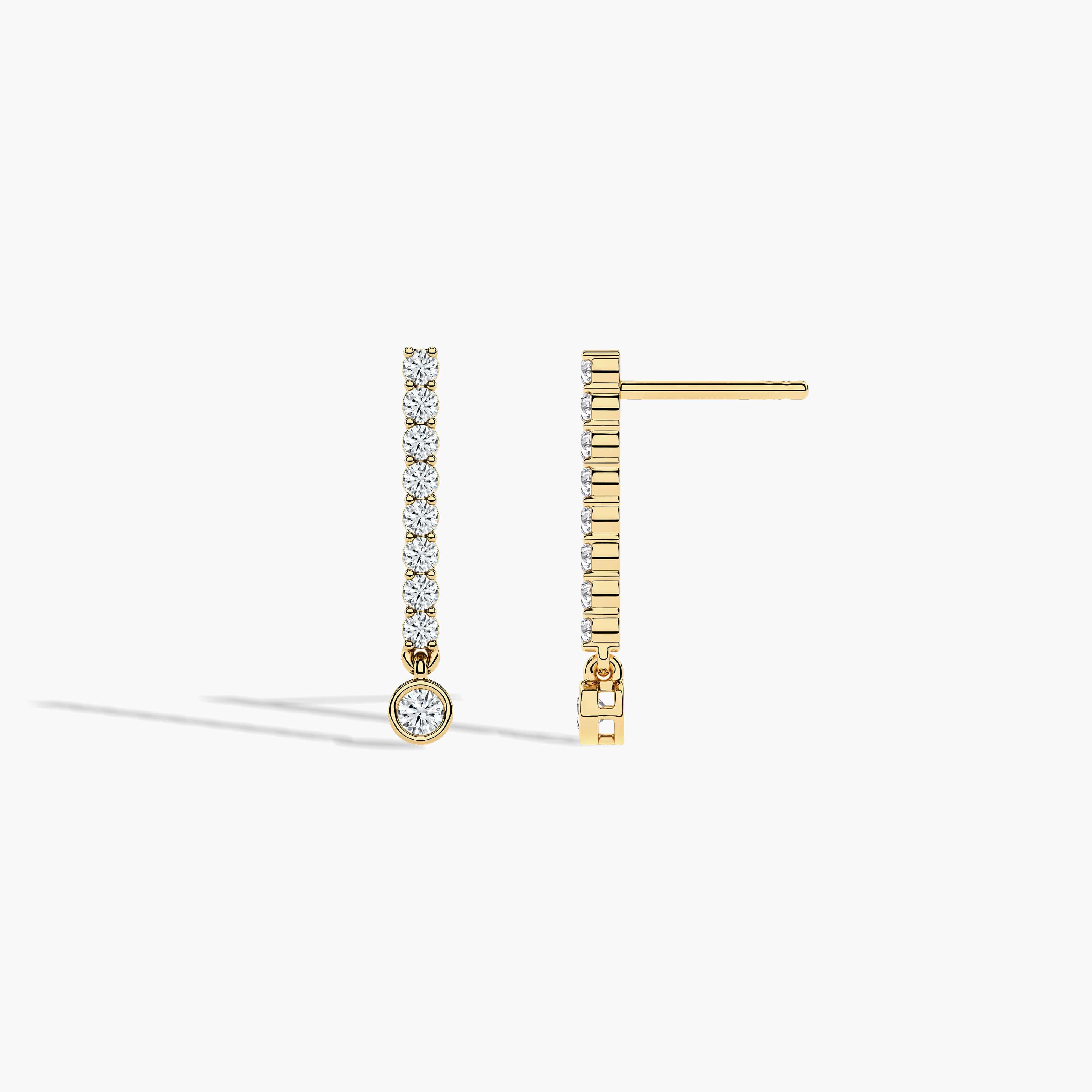 diamond bezel drop earrings