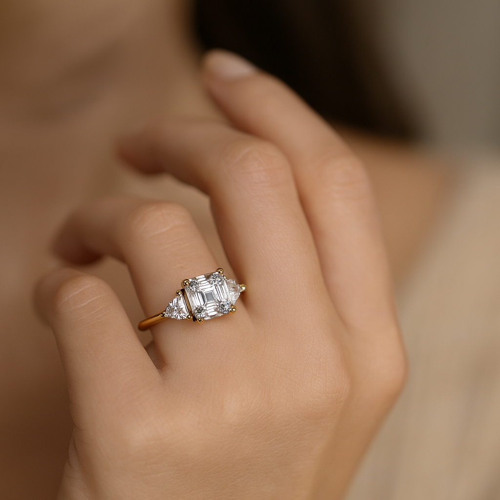 three stone engagement rings