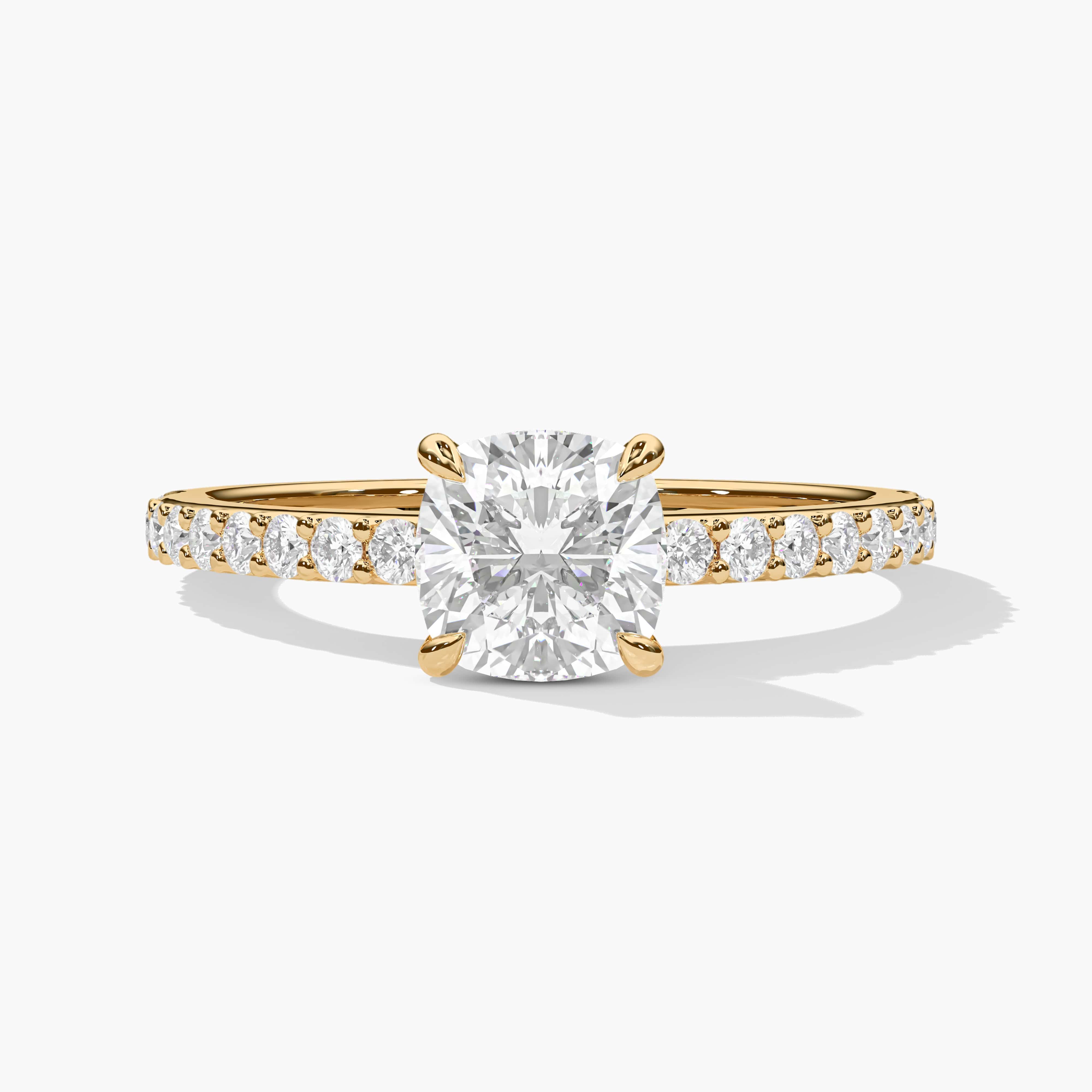 yellow gold side stones ring