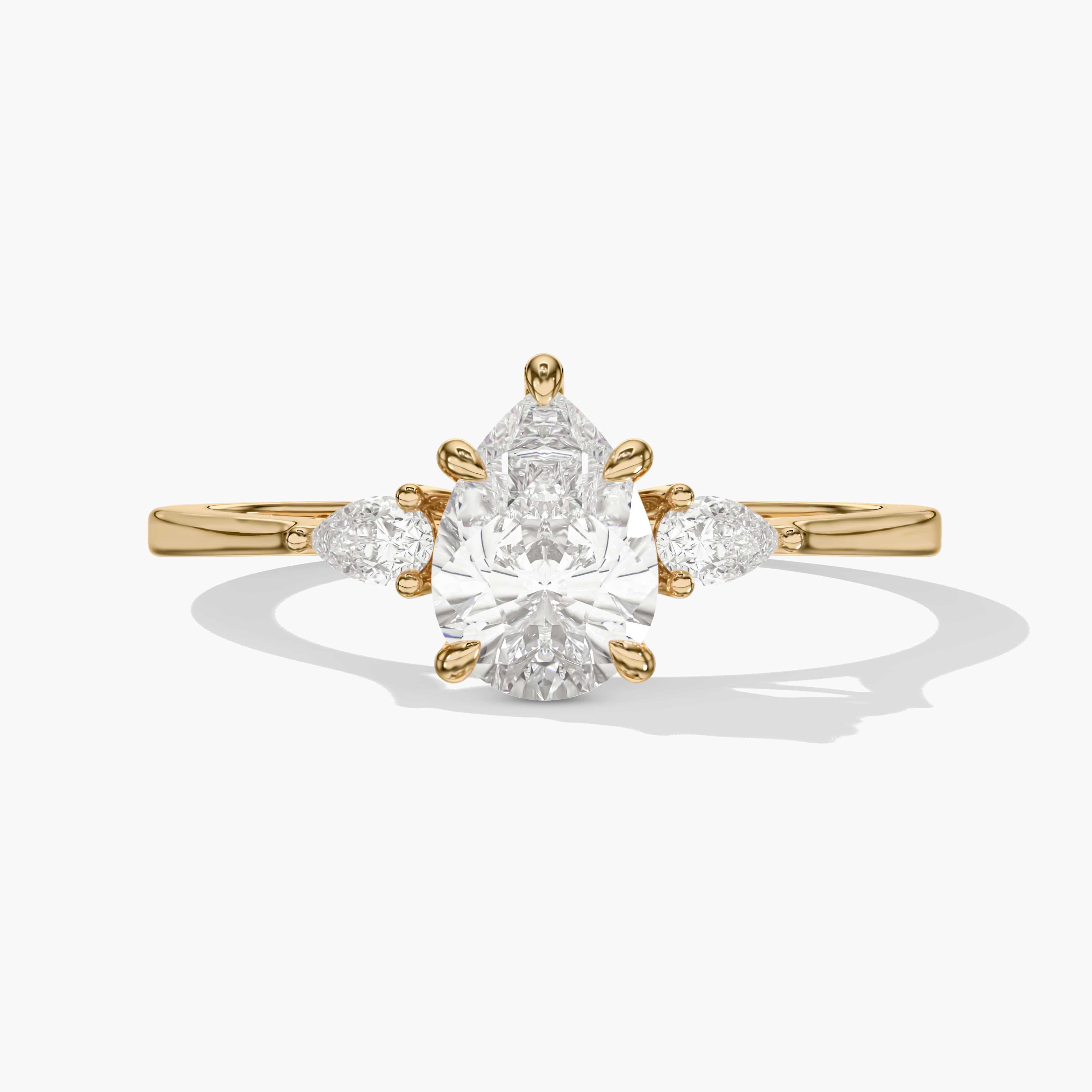 Pear Engagement Ring With Pear Side Stones