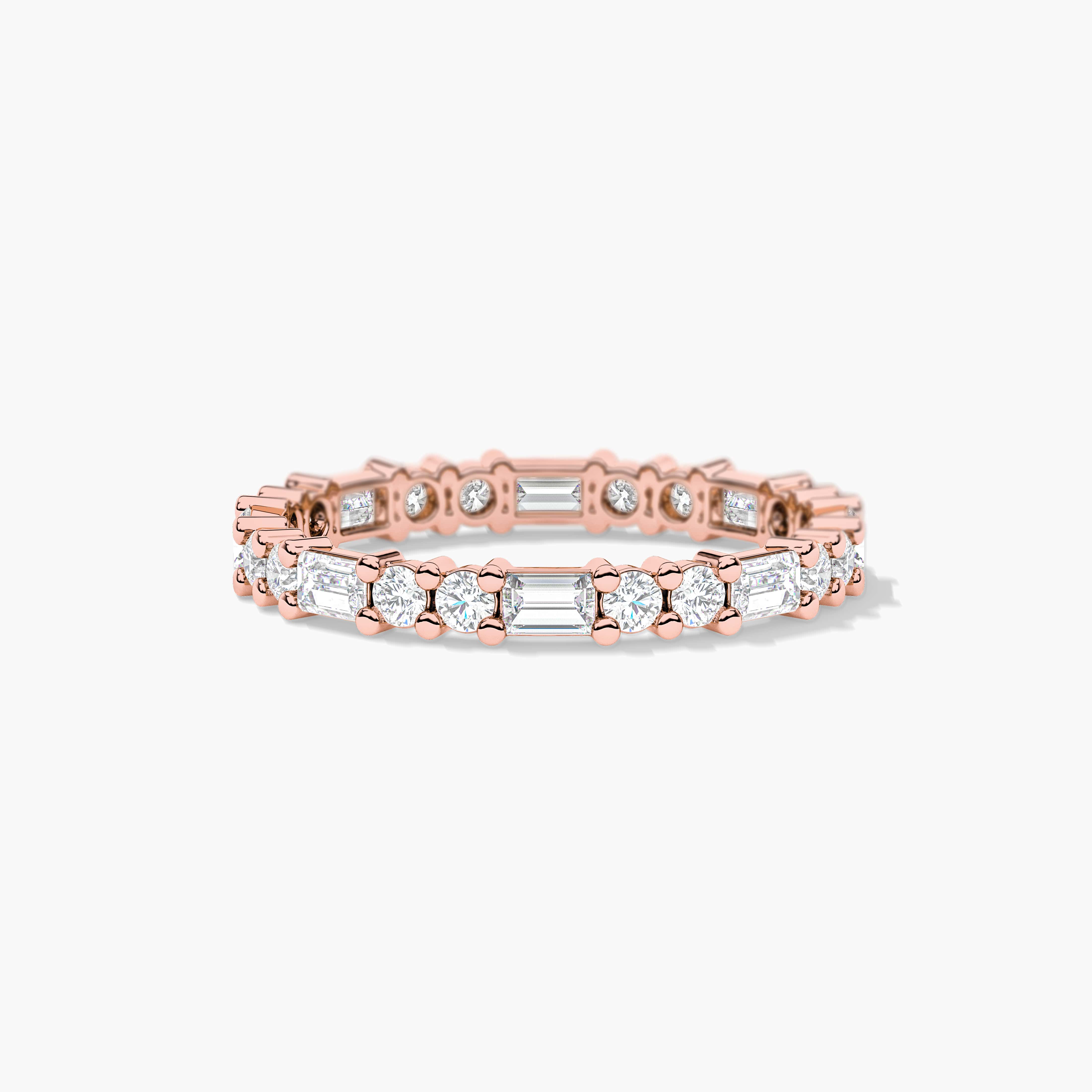 horizontal baguette wedding band
