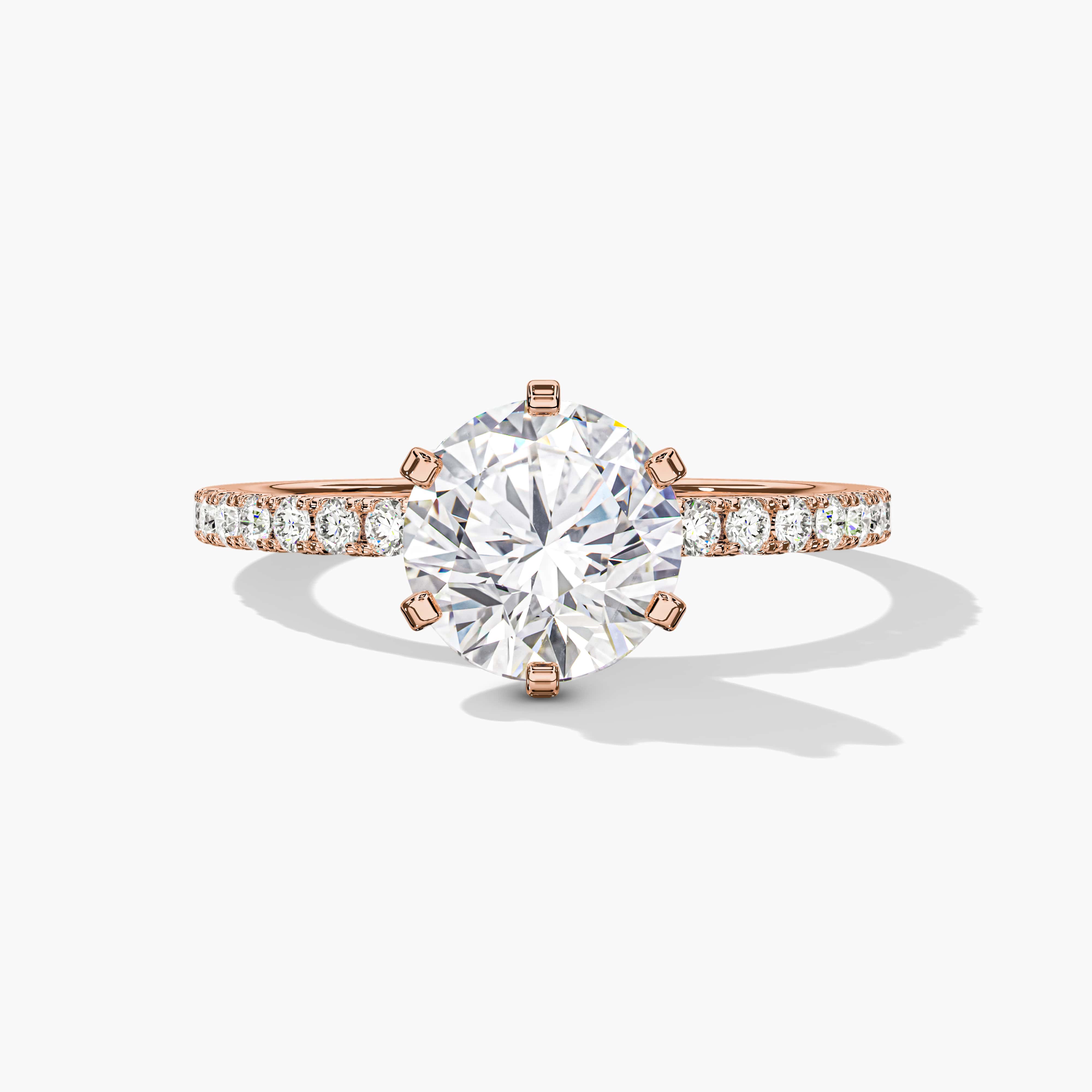 six prong round diamond ring