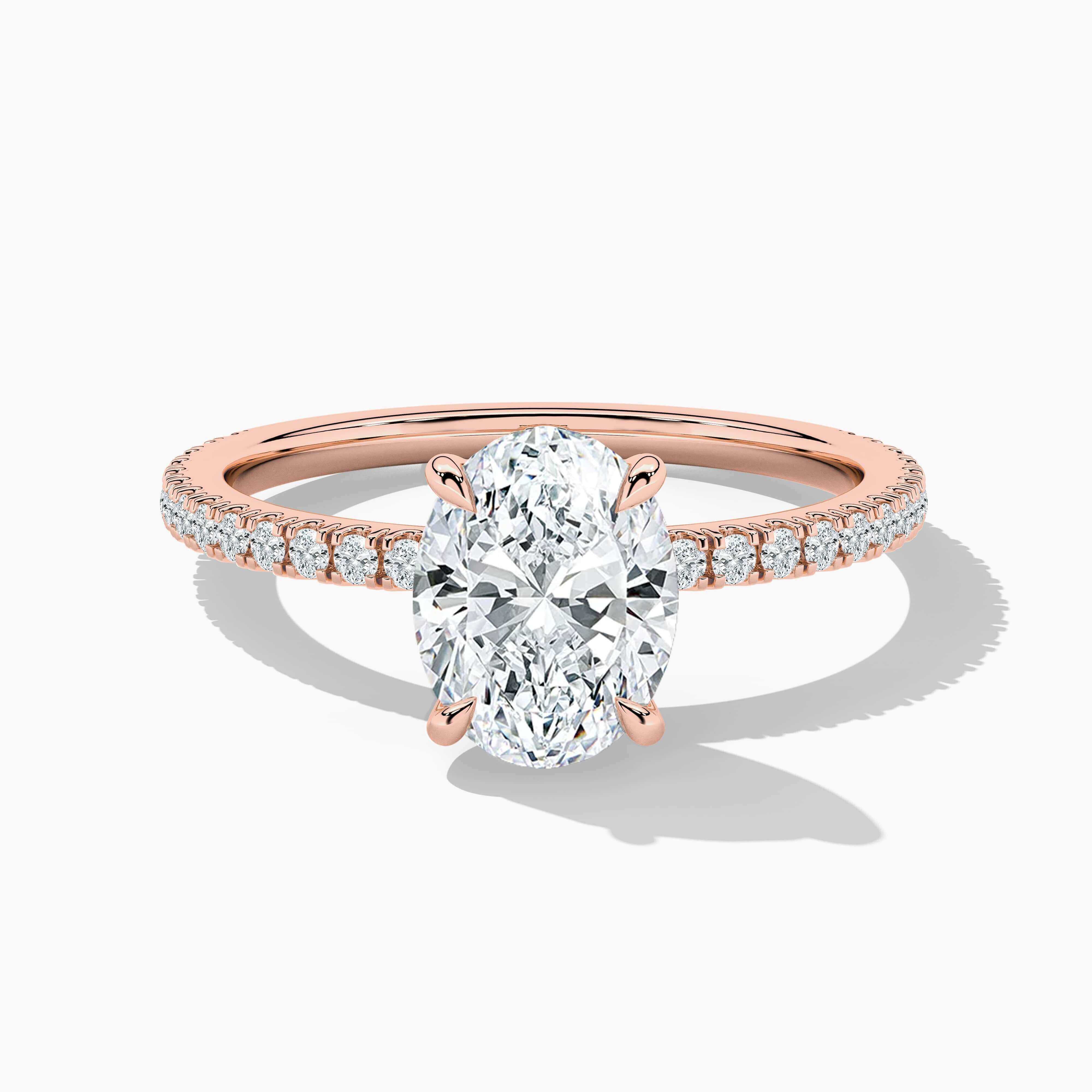rose gold hidden halo oval engagement ring usa