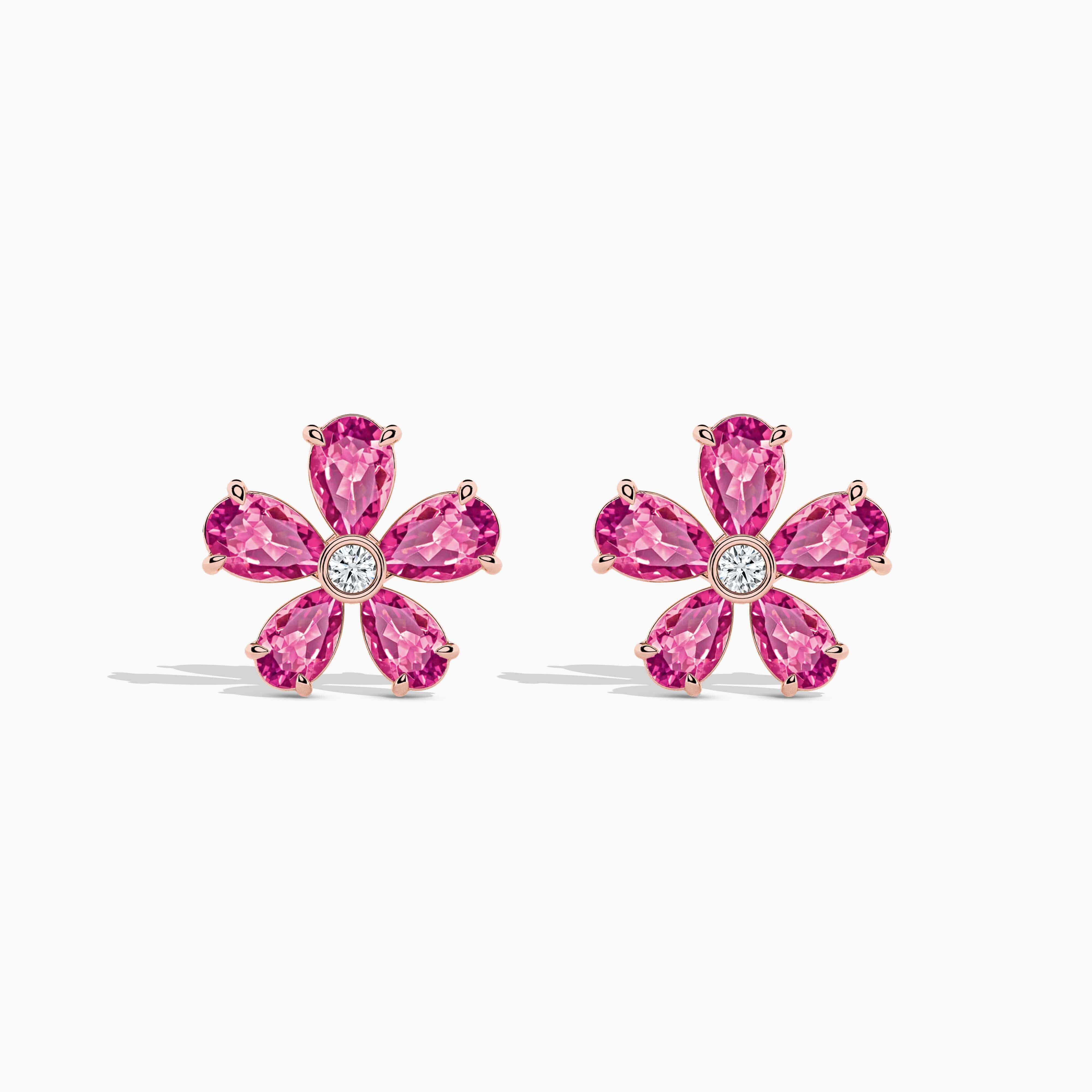 diamond flower earrings