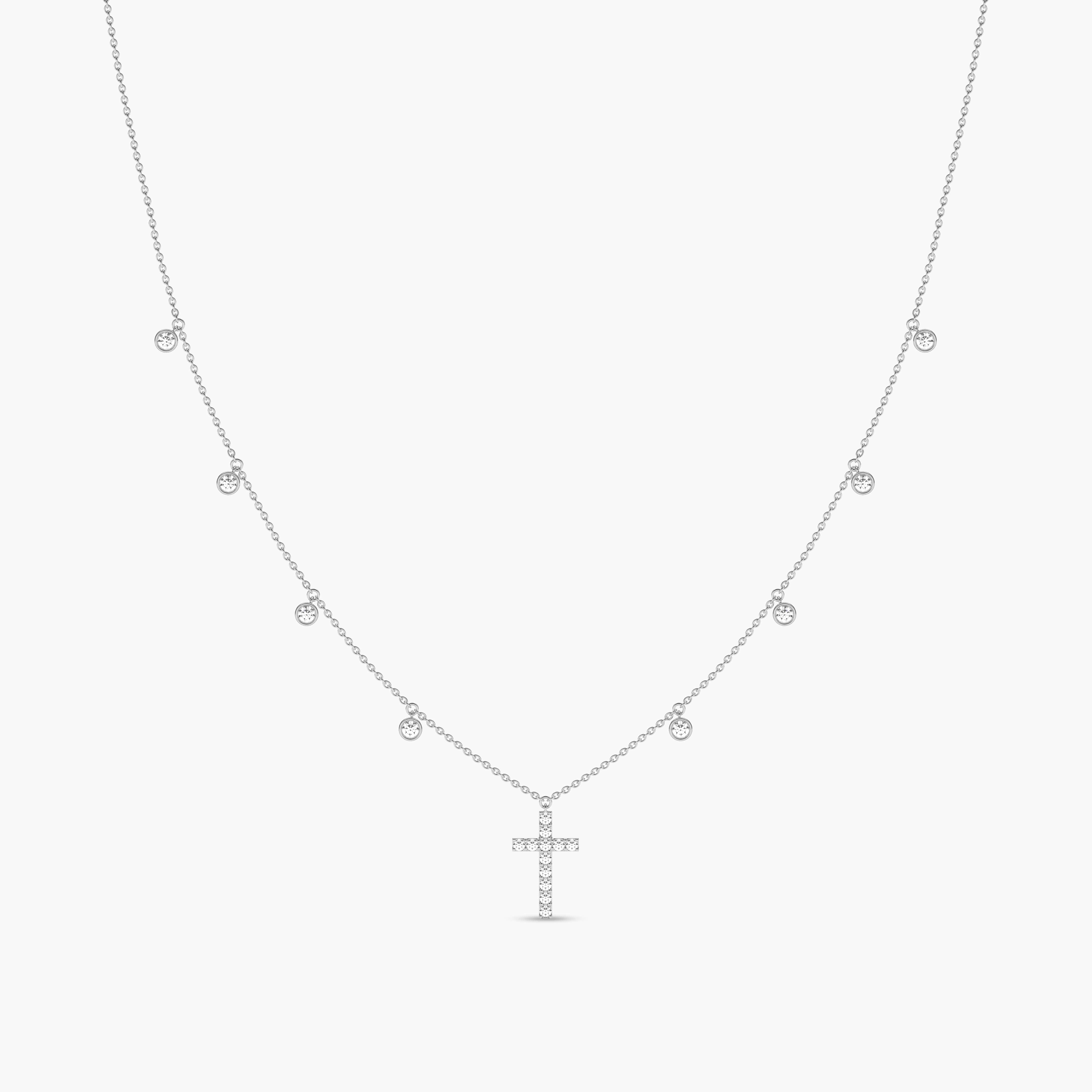 white gold cross necklaces for women