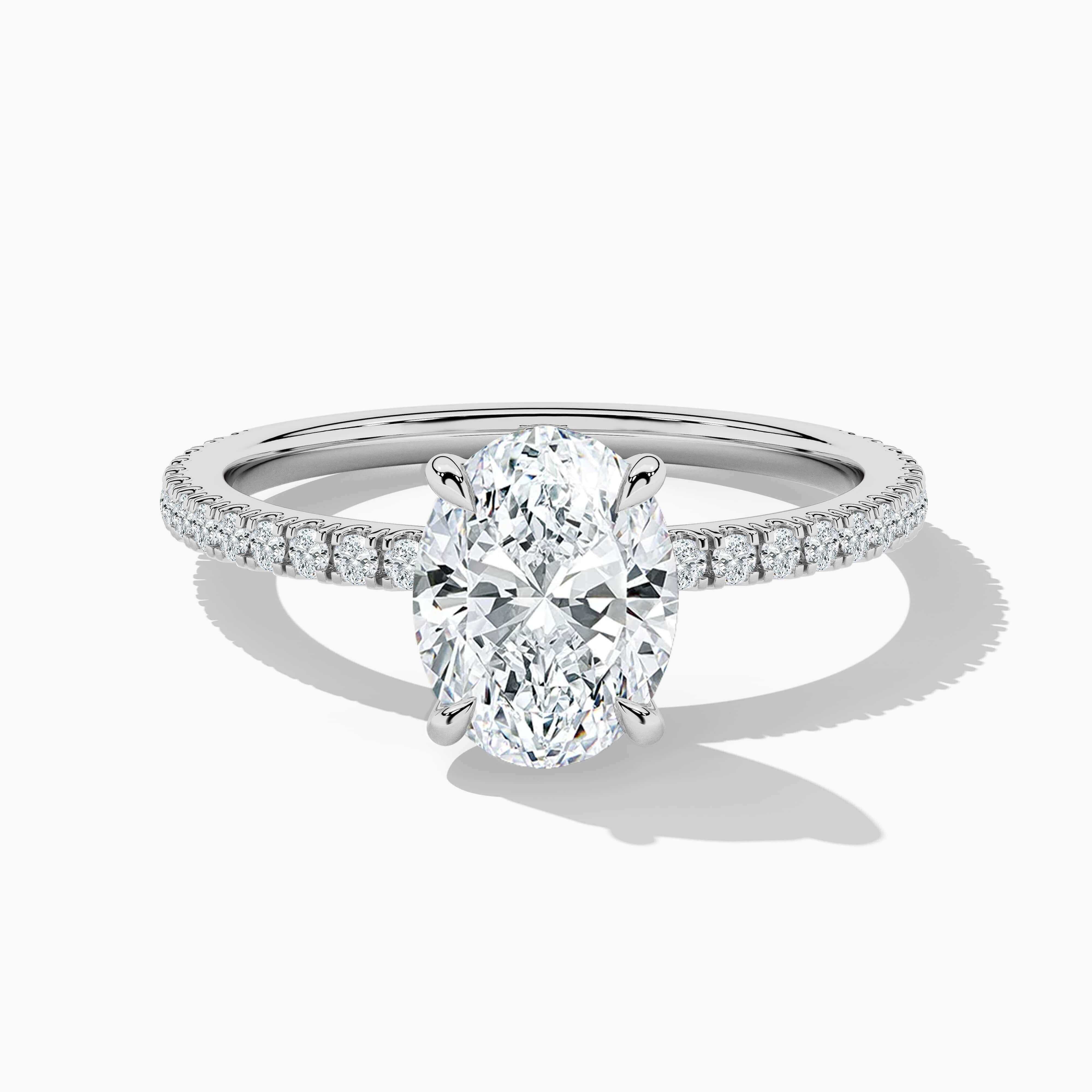 lab grown hidden halo engagement ring in white gold usa