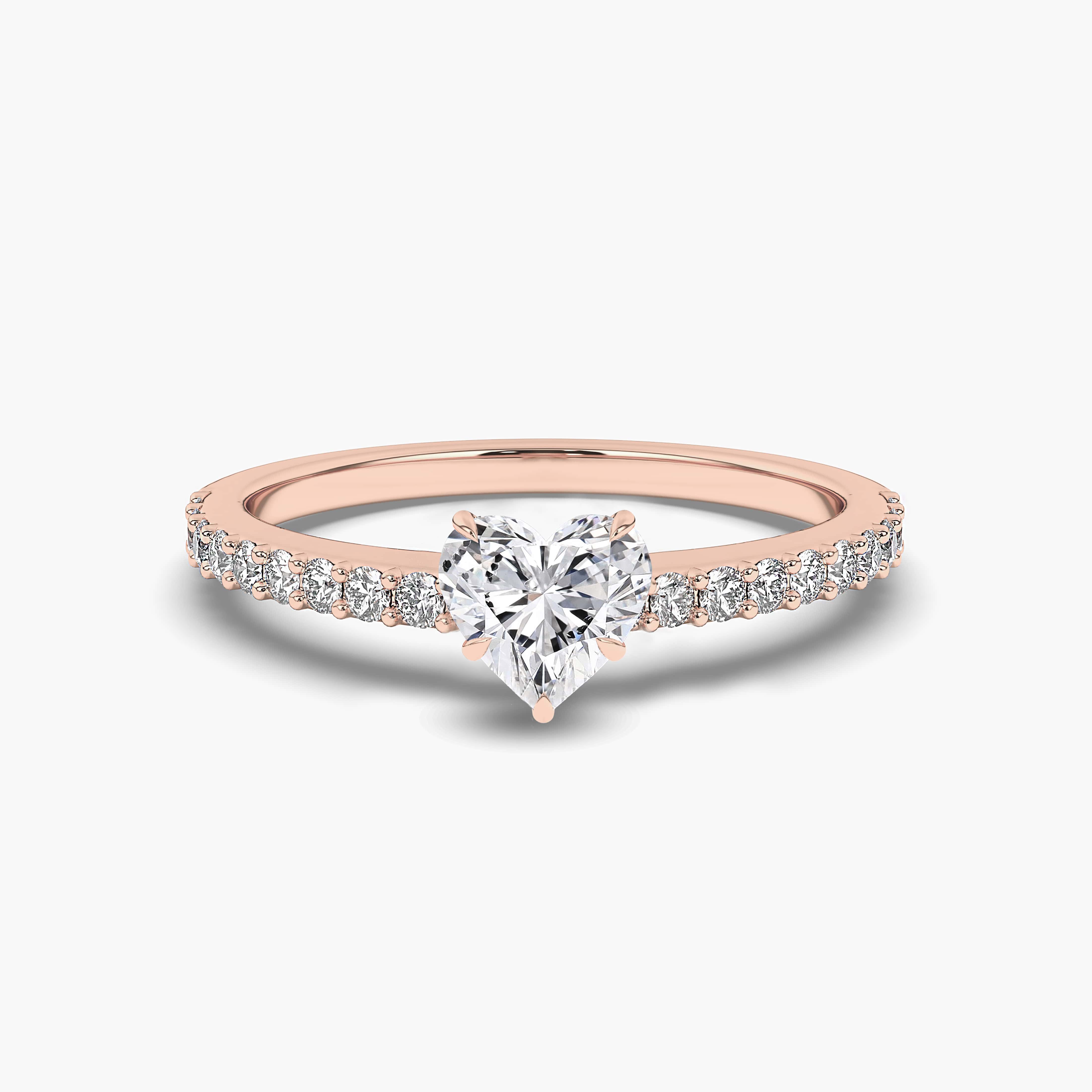0.50ct rose gold heart engagement ring
