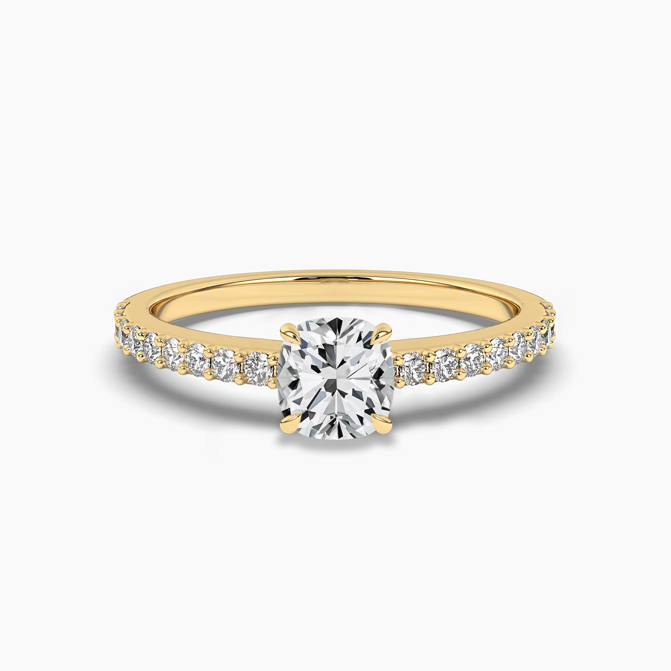 0.75ct white gold cushion cut engagement rings