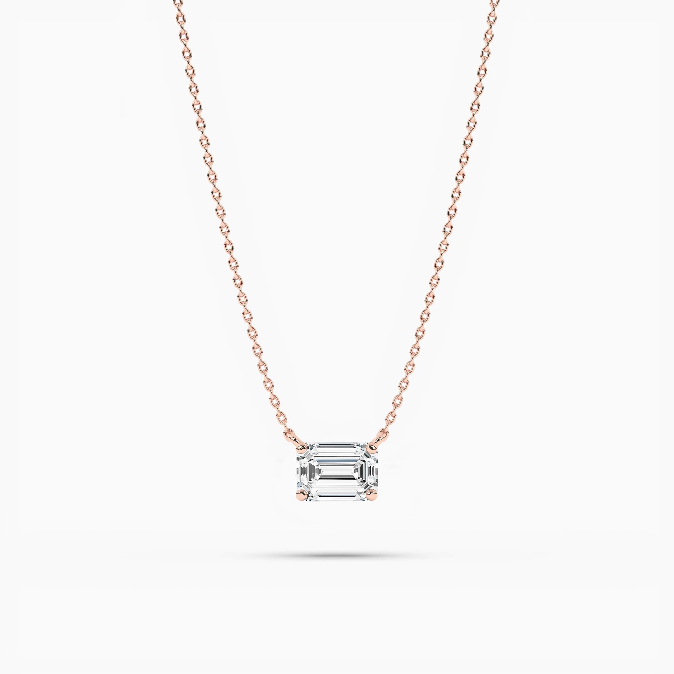 Emerald Cut Diamond Pendant