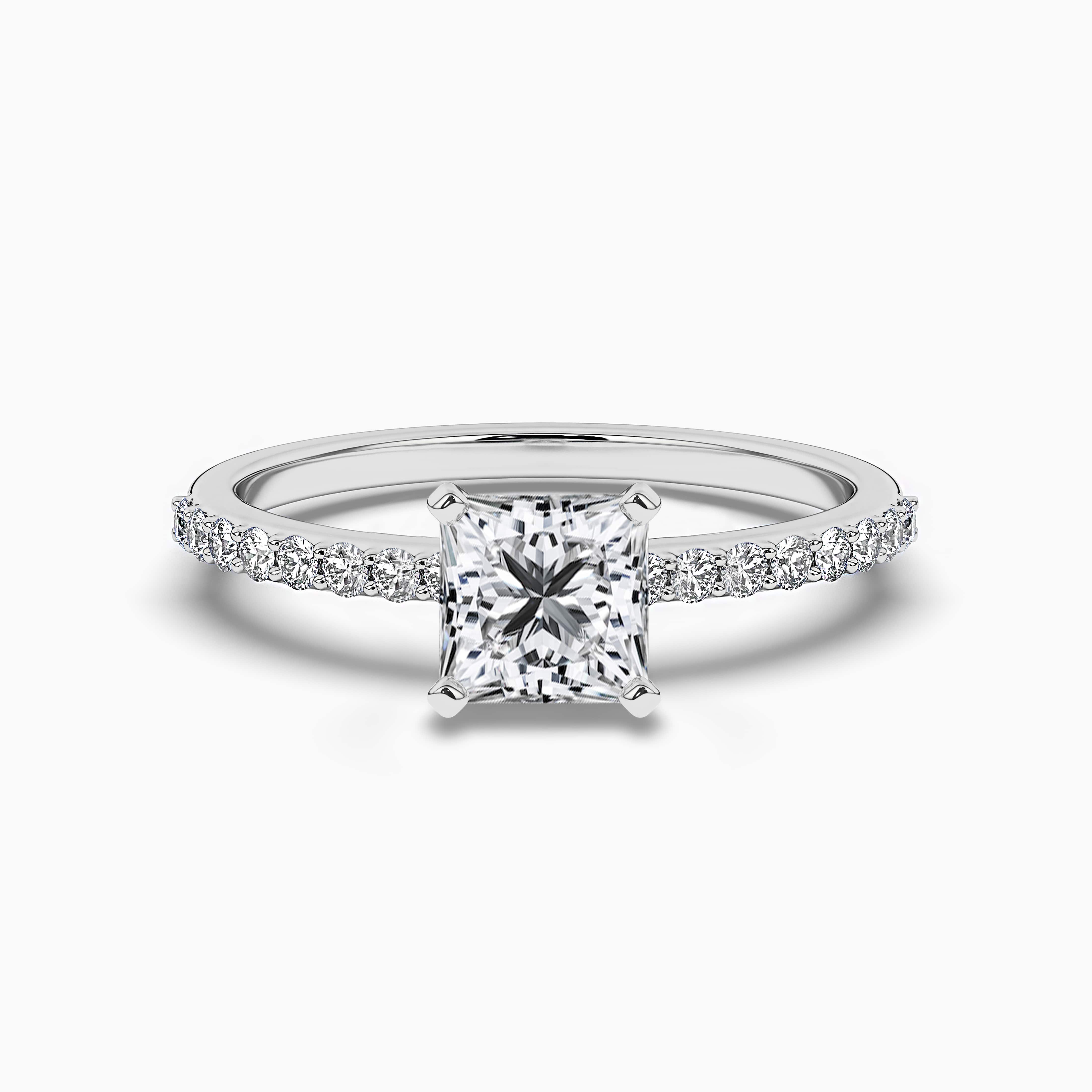 WHITE GOLD PRINCESS CUT DIAMOND SOLITAIRE ENGAGEMENT RING