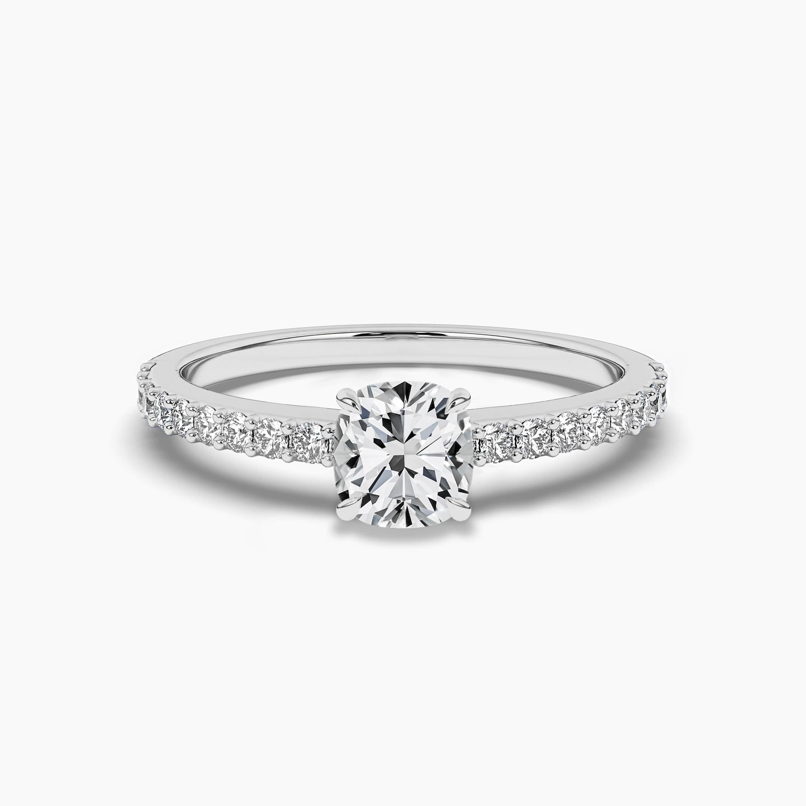 0.75ct cushion cut solitaire engagement ring