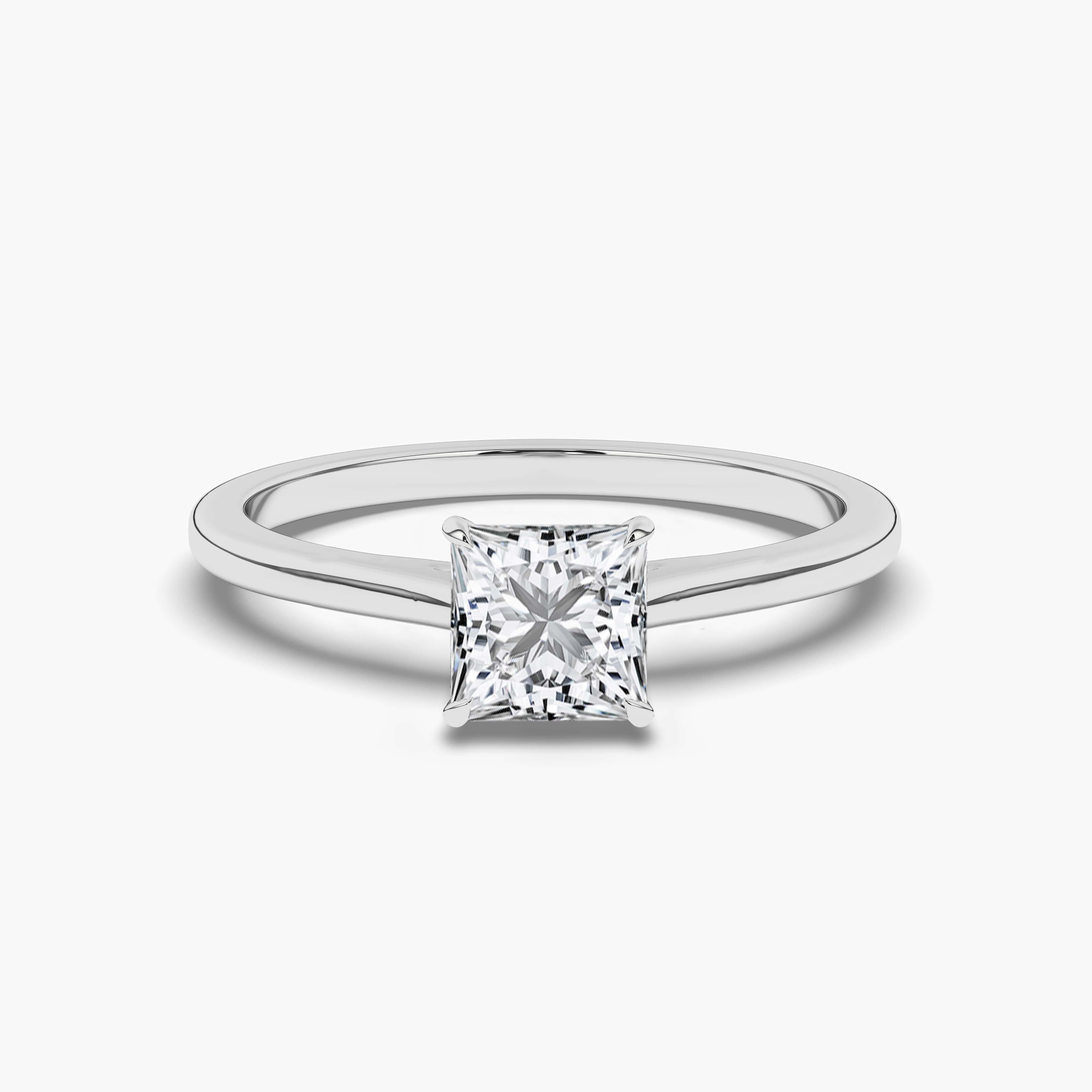 Princess-Cut Diamond Solitaire Engagement Ring 