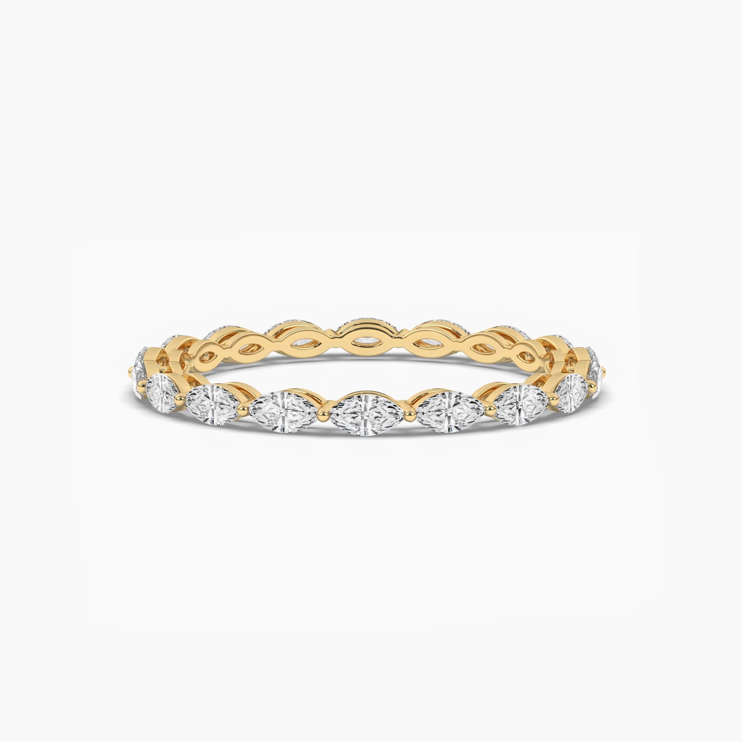 marquise shape shared prong eternity ring