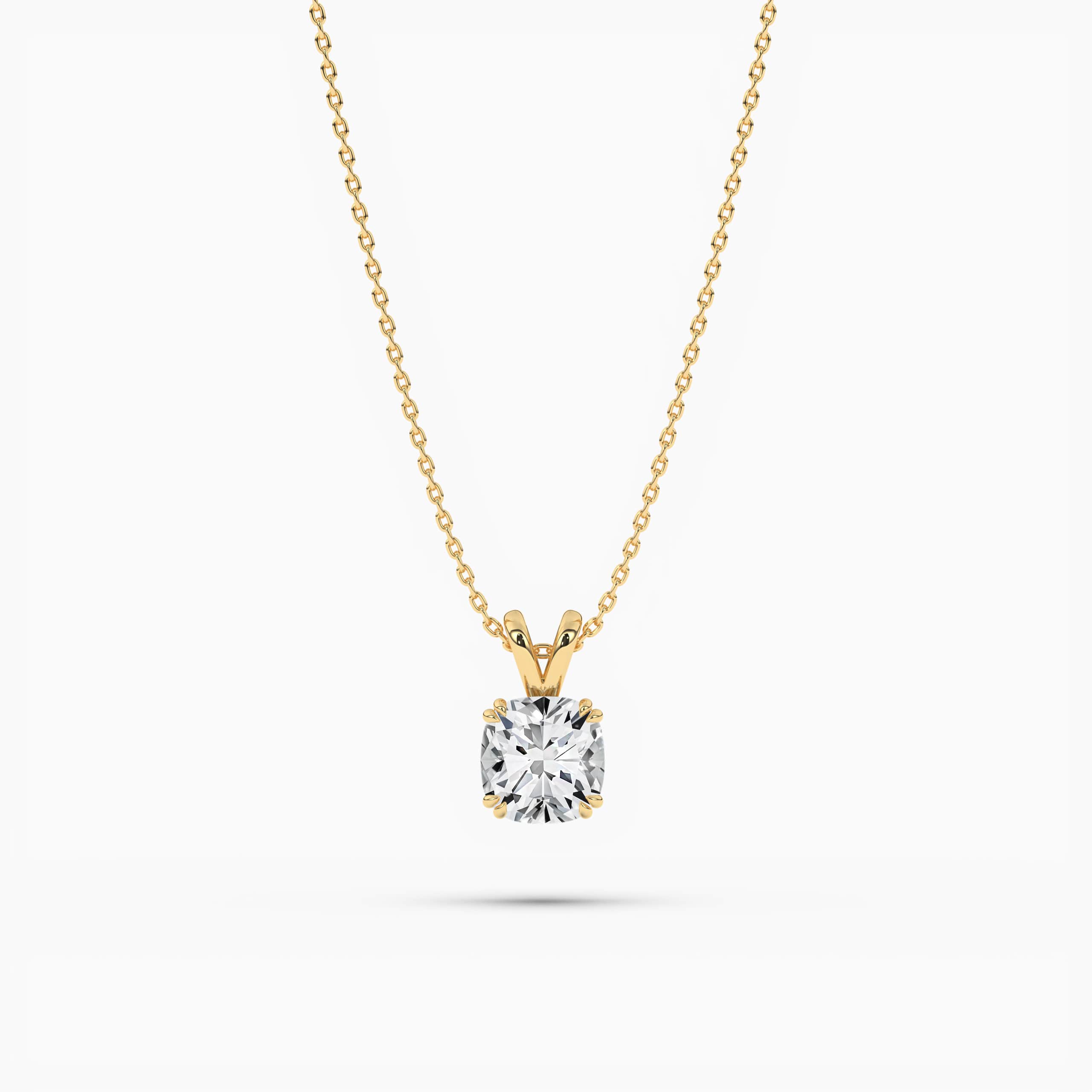 Cushion-cut Yellow Diamond Pendant