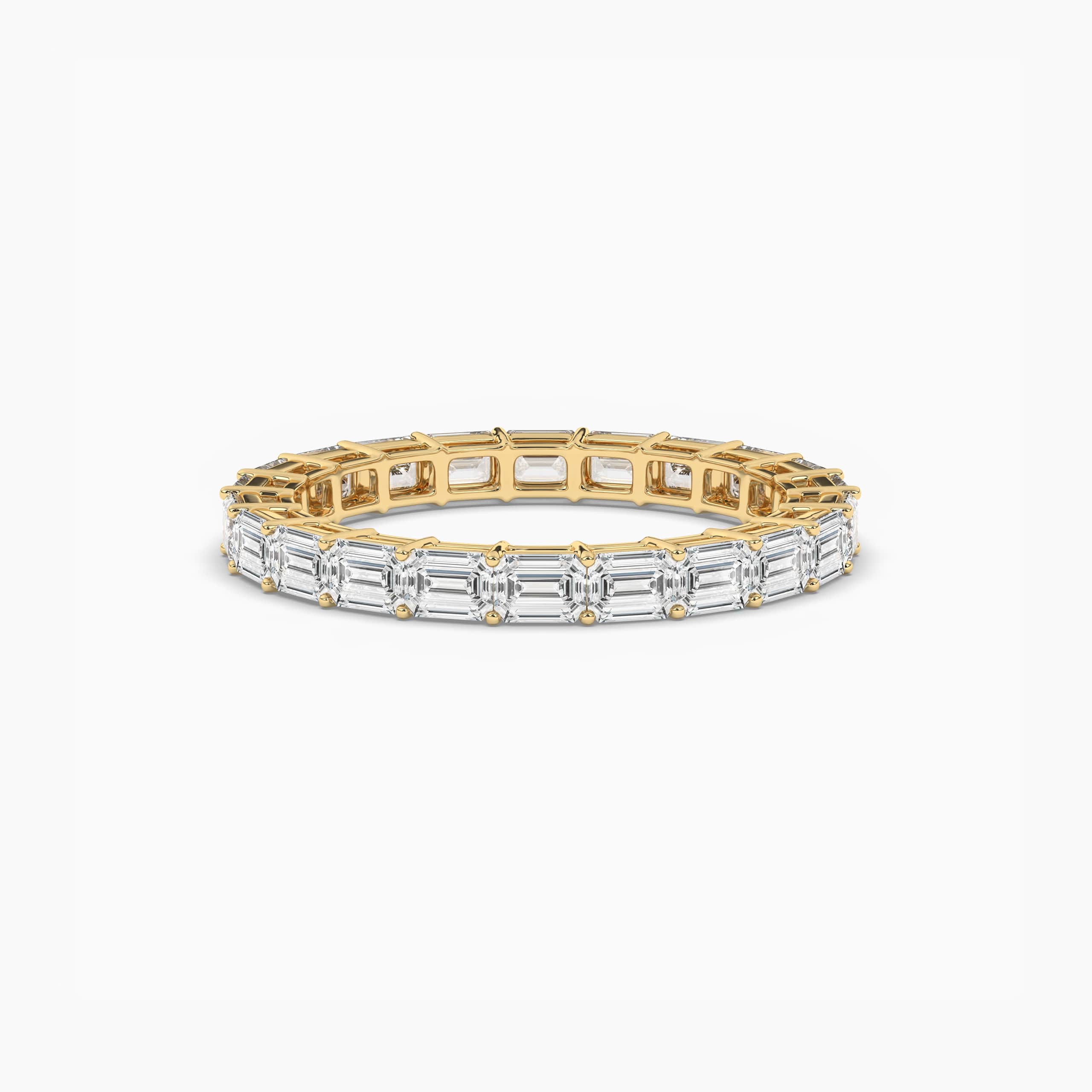 East West Emerald Cut Diamond Eternity Ring