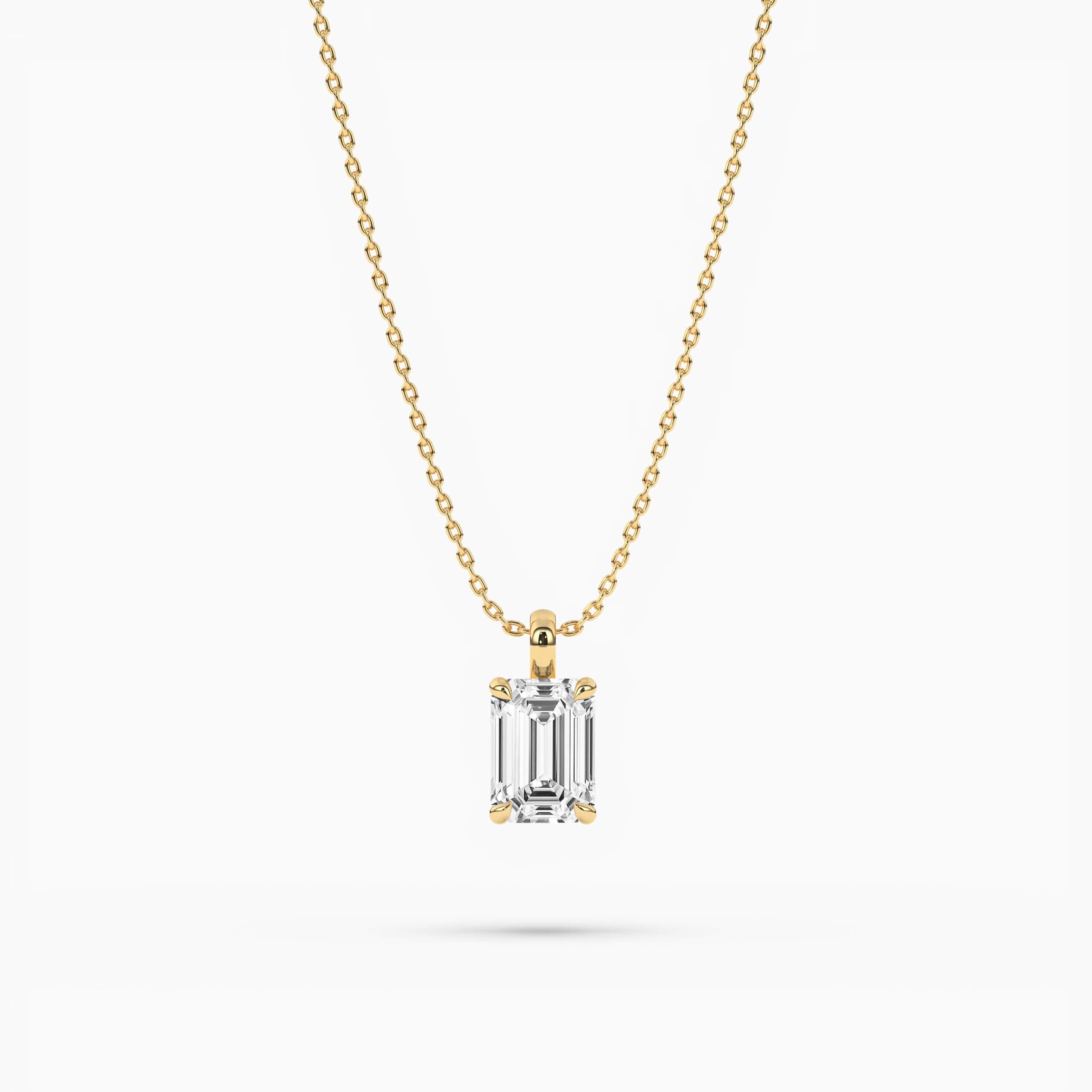 EMERALD CUT DIAMOND NECKLACE