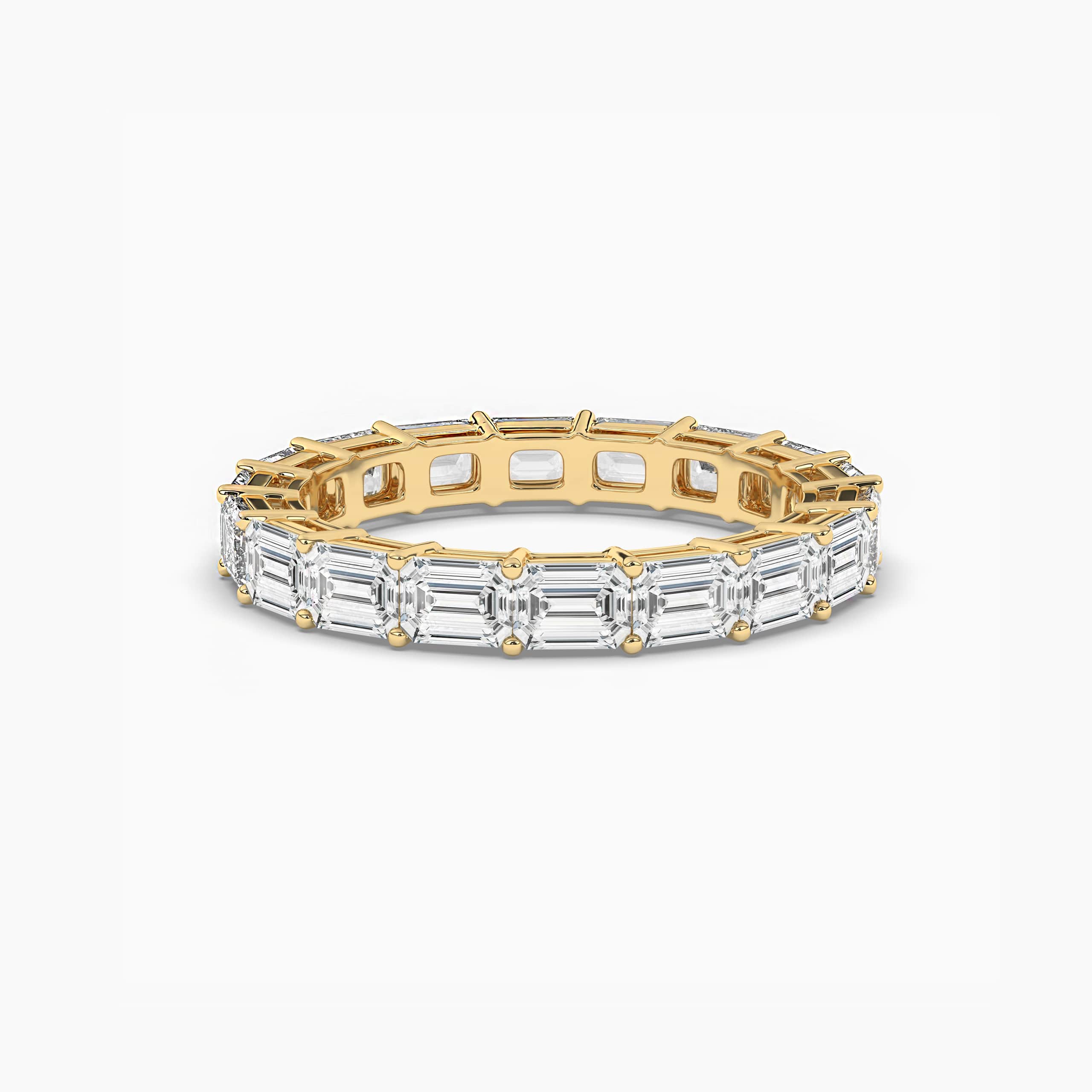 EAST-WEST LAB GROWN DIAMOND ETERNITY RING IN YELLOW GOLD