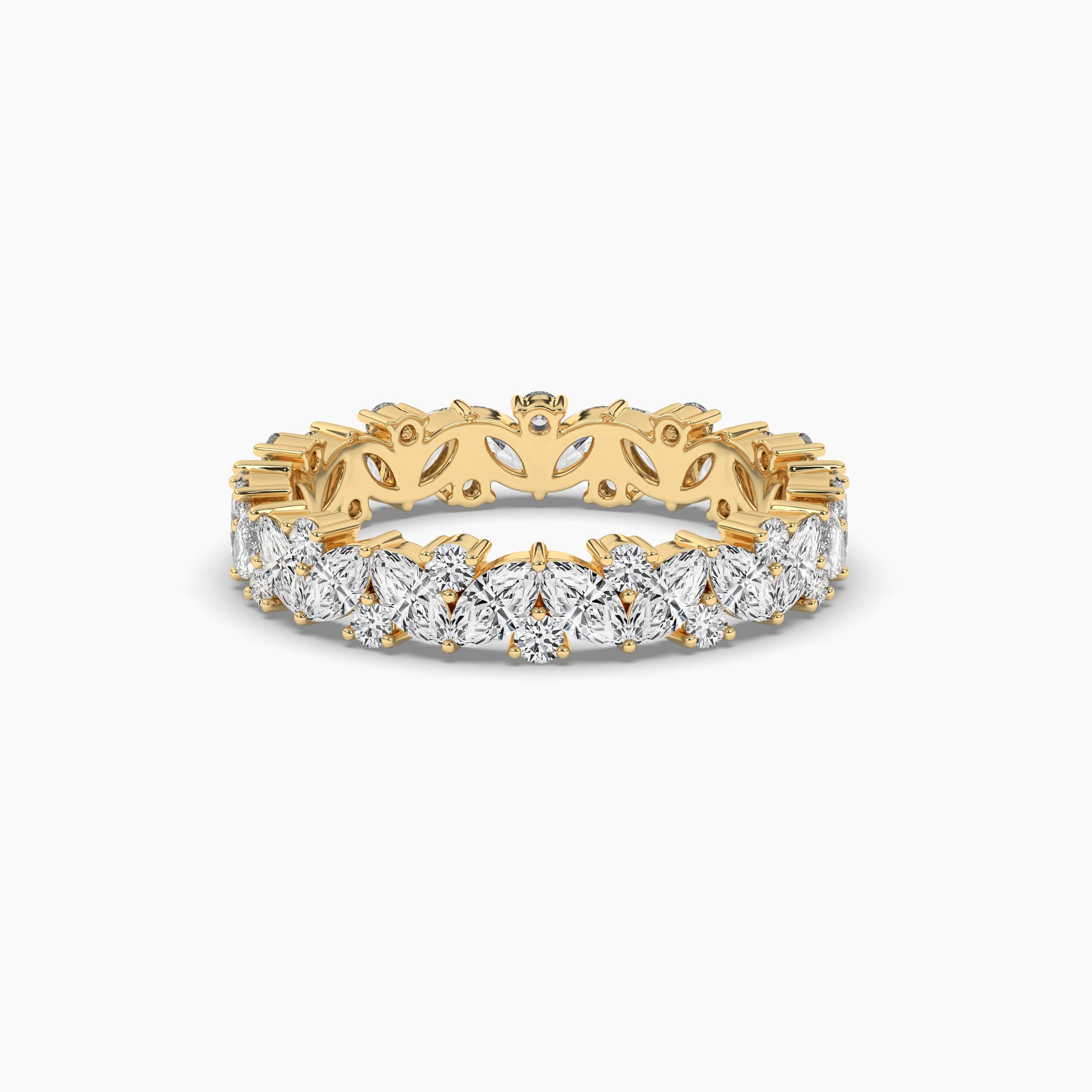 Regina Diamond With Marquise And Round Cut Full Eternity Wedding Band