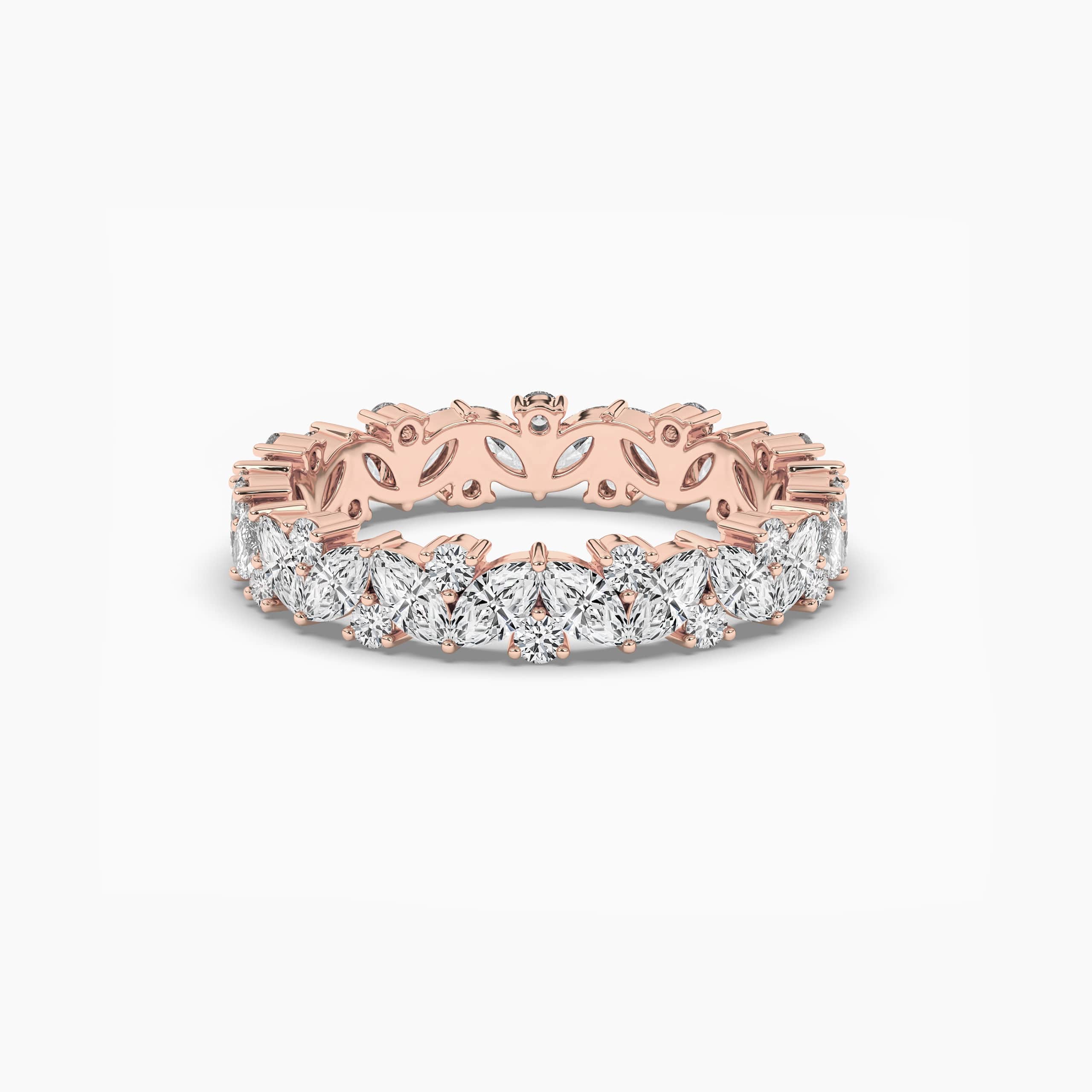 Rose Gold Marion Marquise and Round Lab Grown Diamond Band