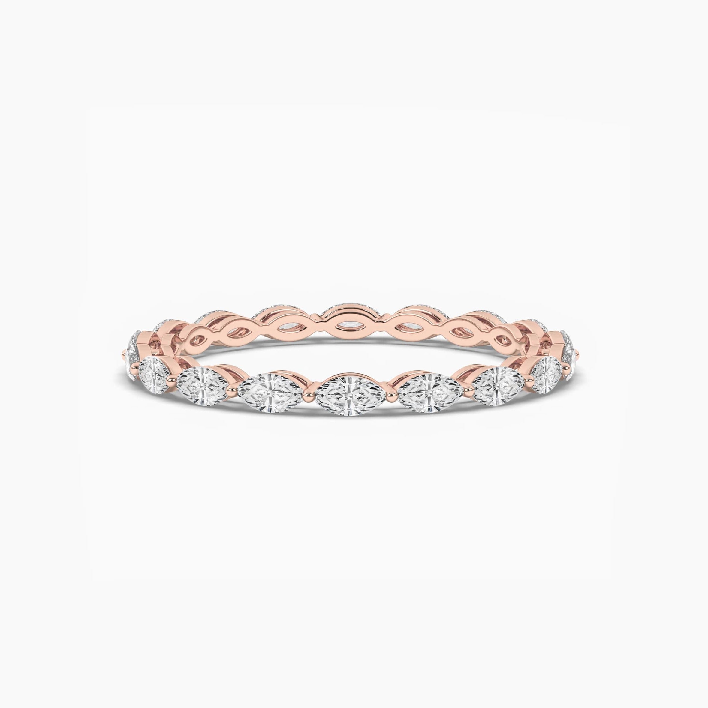 Rose Gold Marquise Cut Diamond Eternity Band