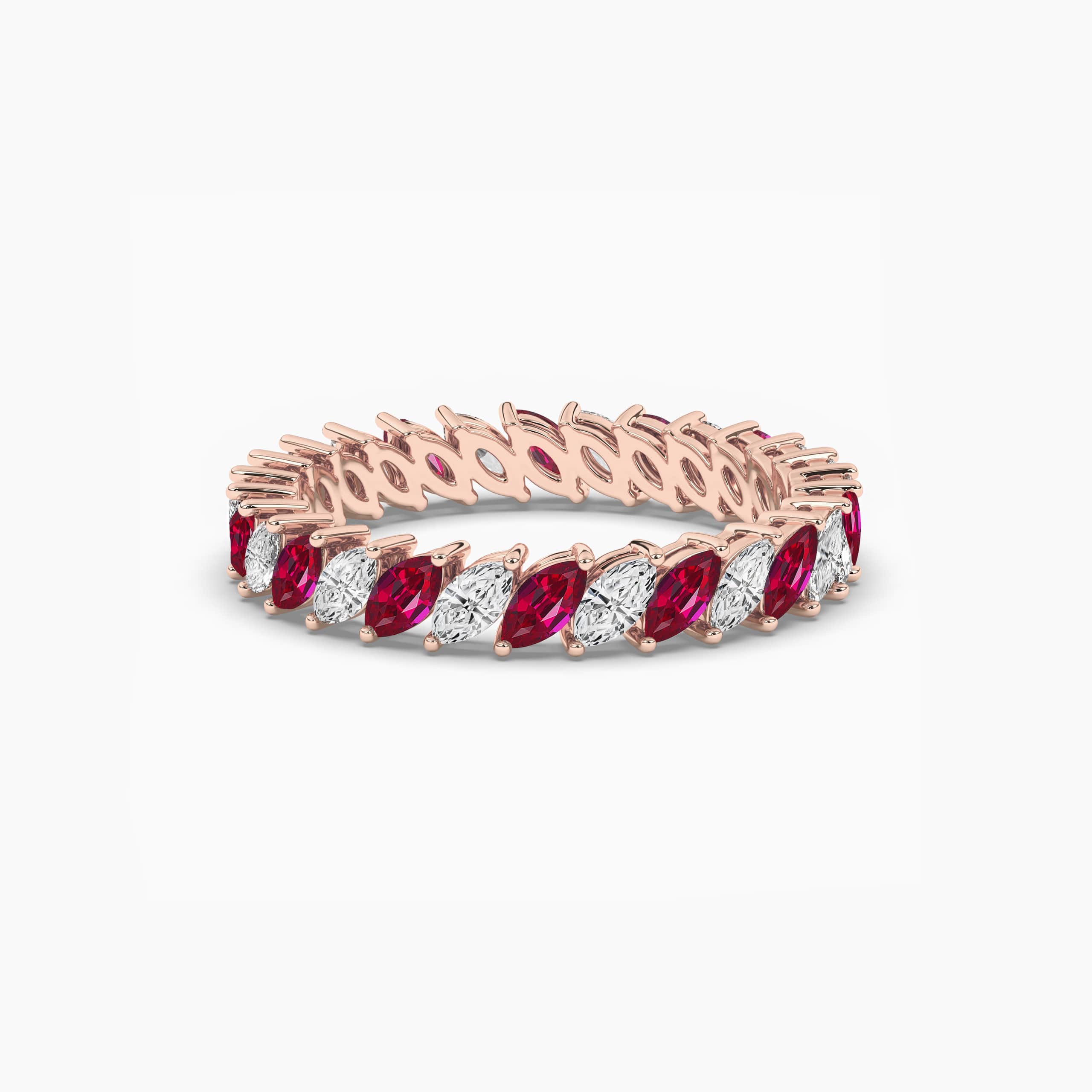 ruby diamond eternity band