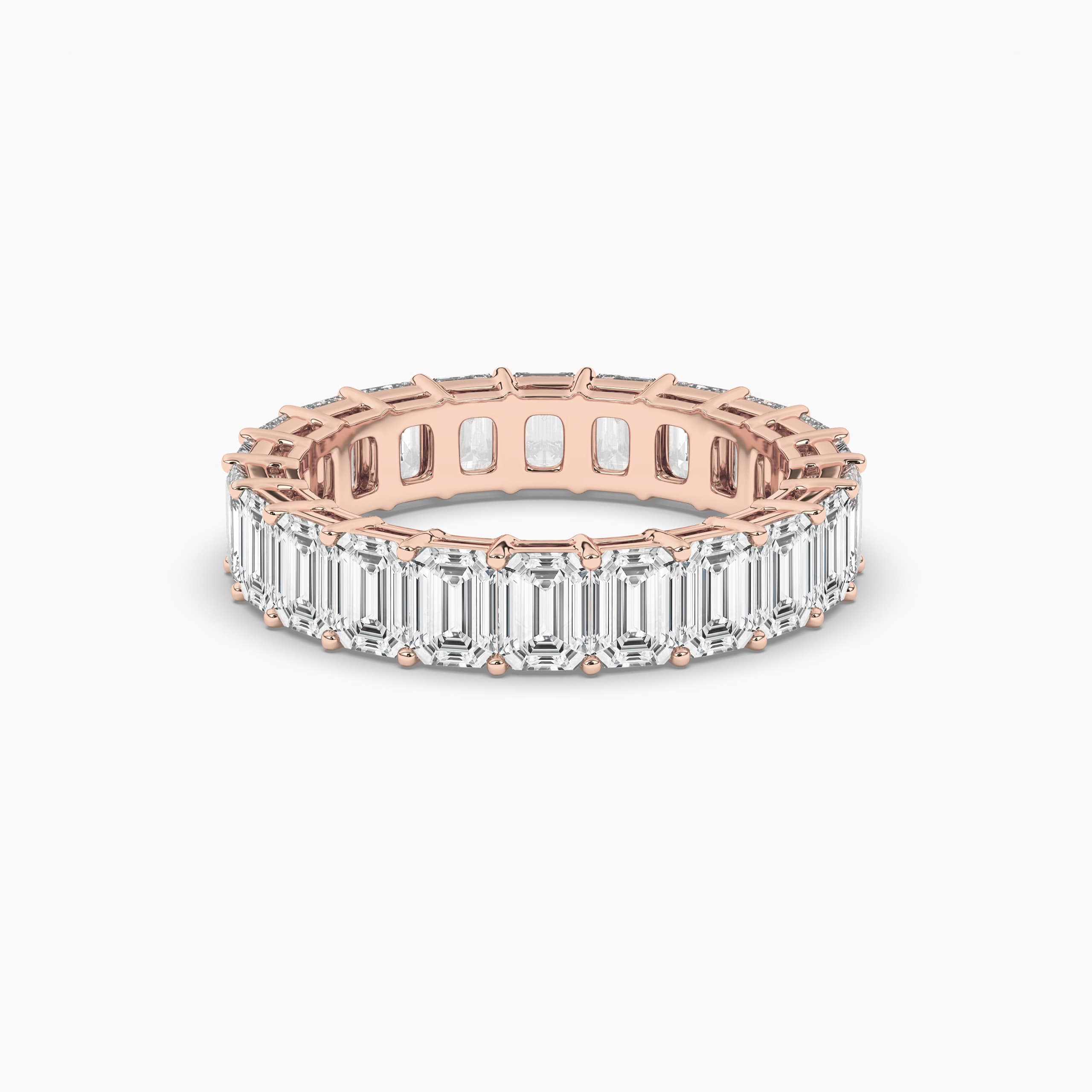 Emerald Cut Diamond Eternity Ring In Rose Gold