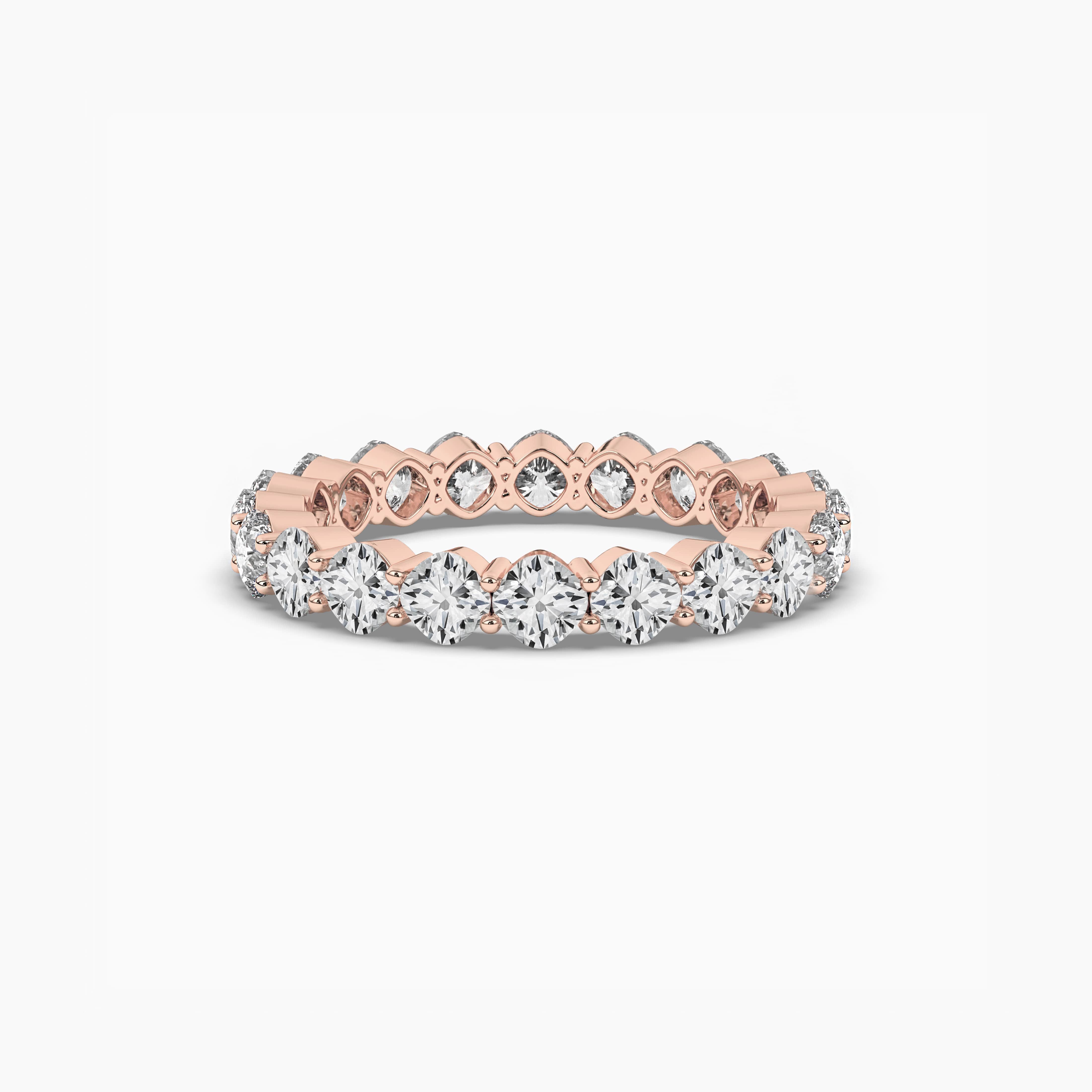 ROSE GOLD CUSHION CUT DIAMOND ETERNITY RING