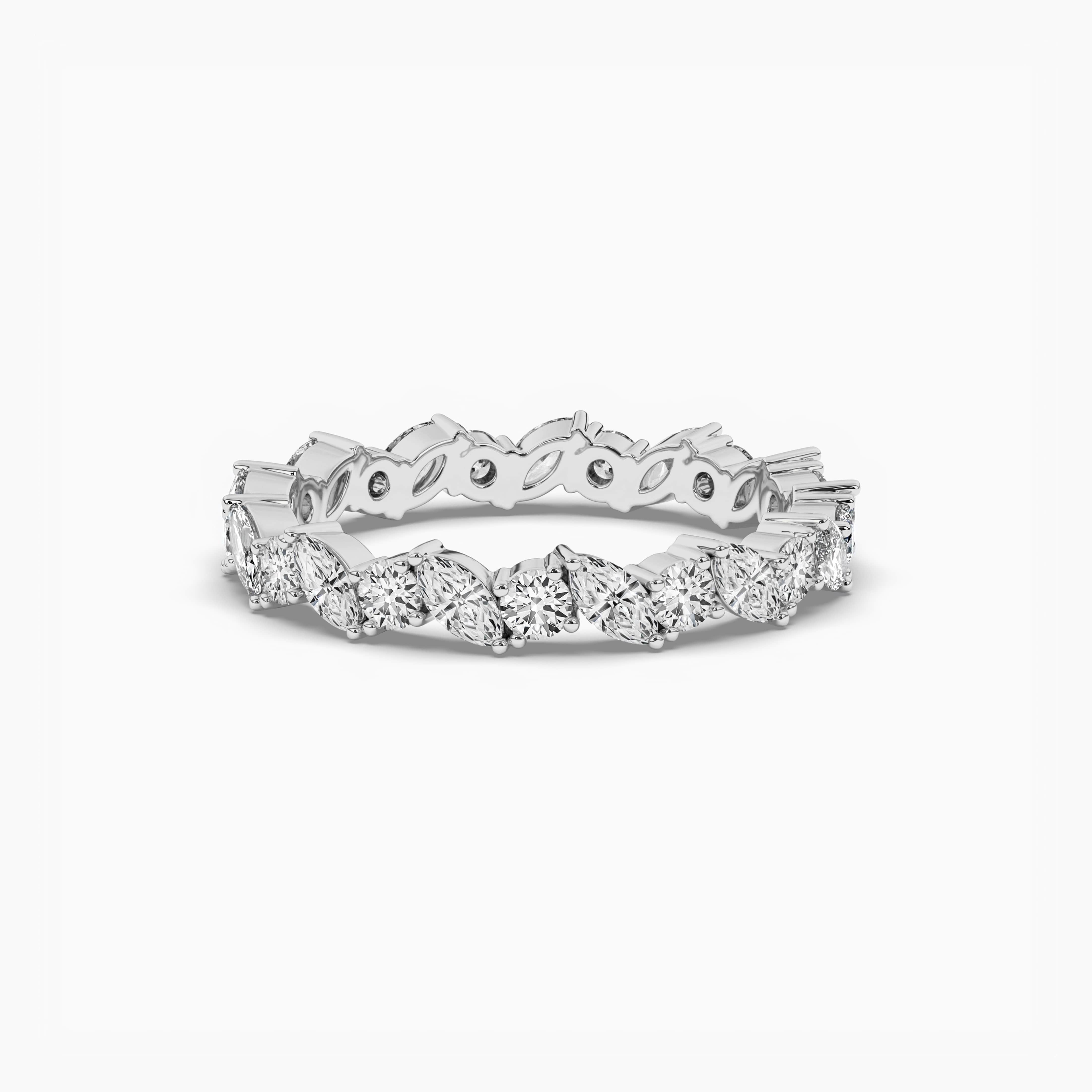 Full Eternity Band Multi Stone Wedding Ring in Moissanite Silver Rings For Women