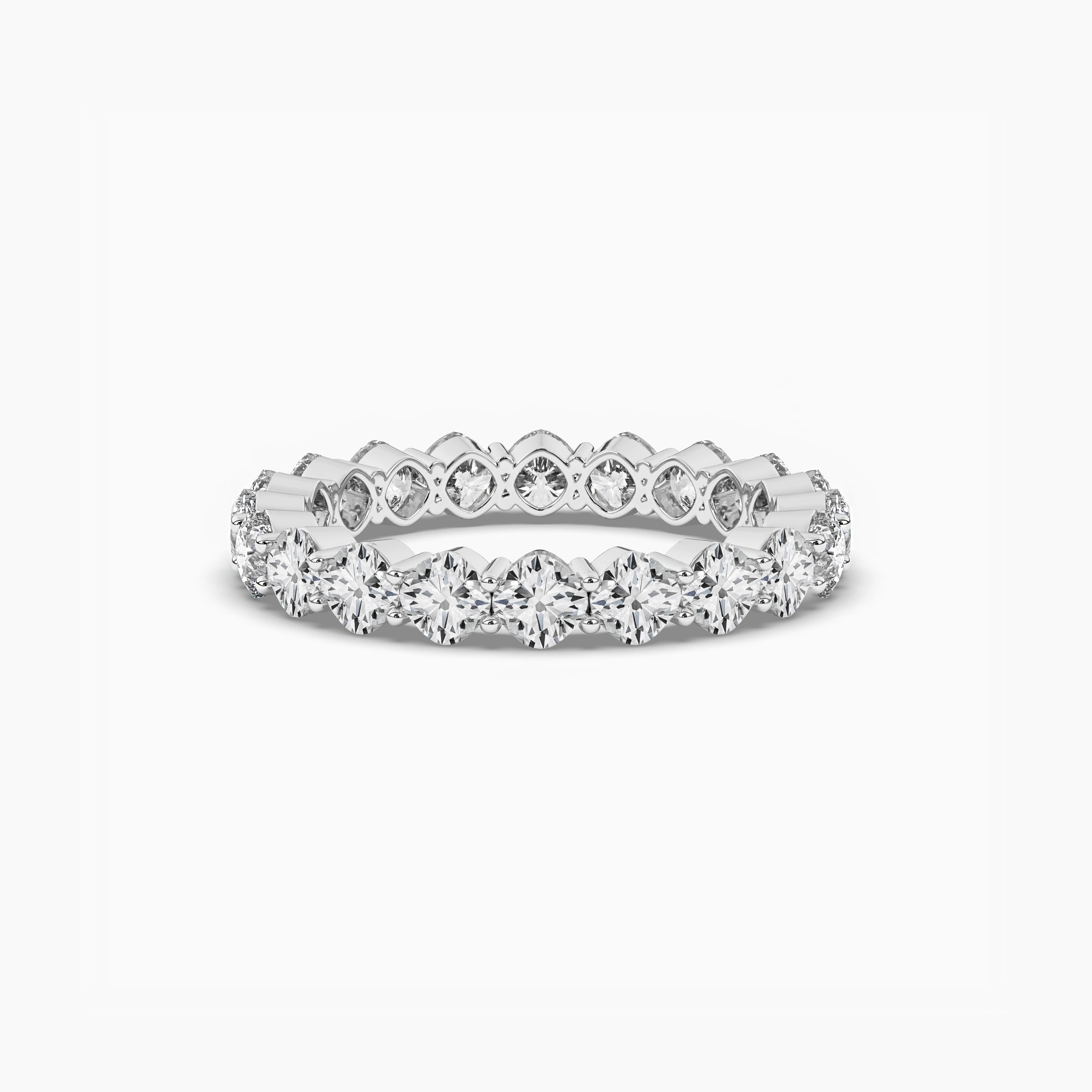 Eternity Ring with Cushion Diamonds in White Gold