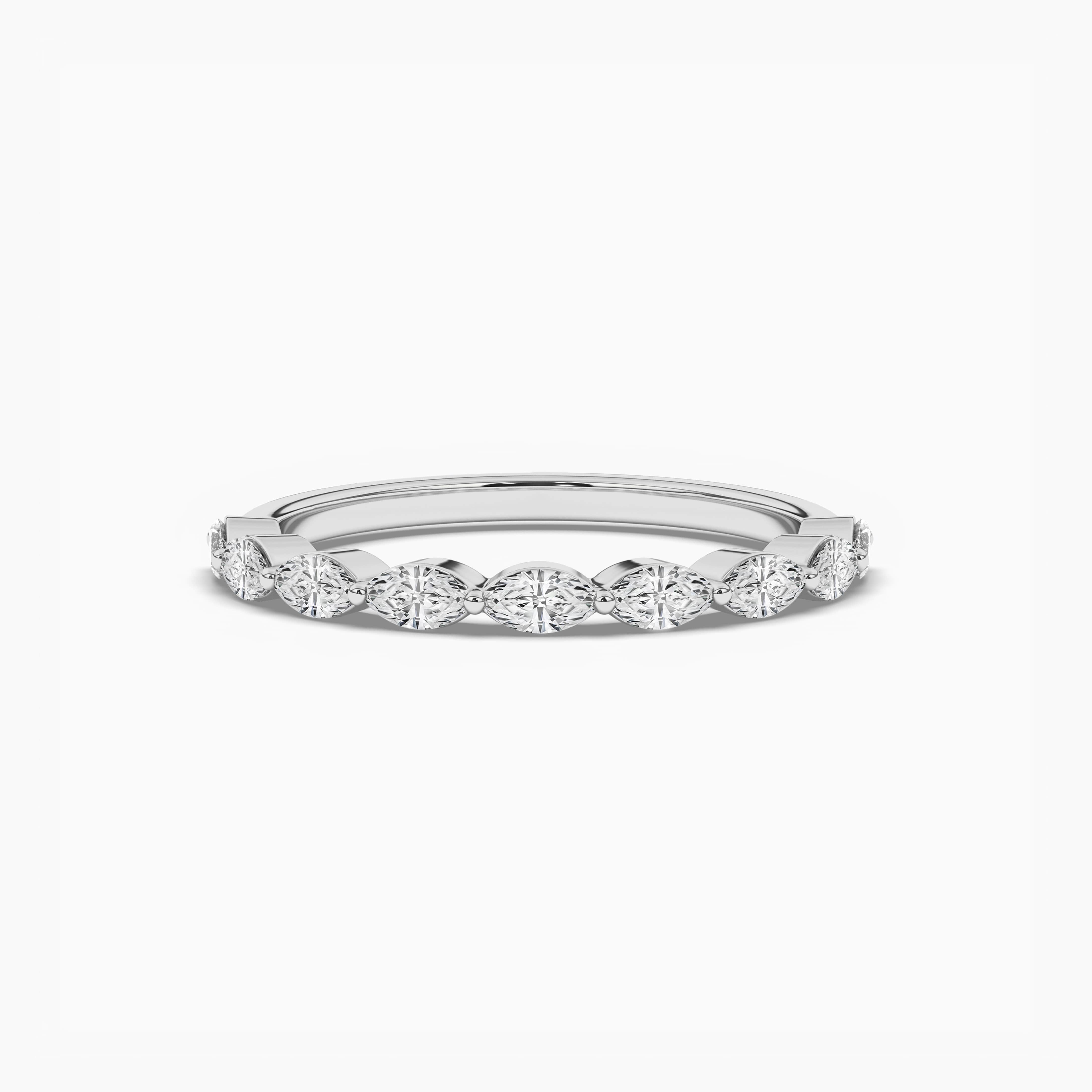 Half Eternity Wedding Marquise Diamond Ring White Gold