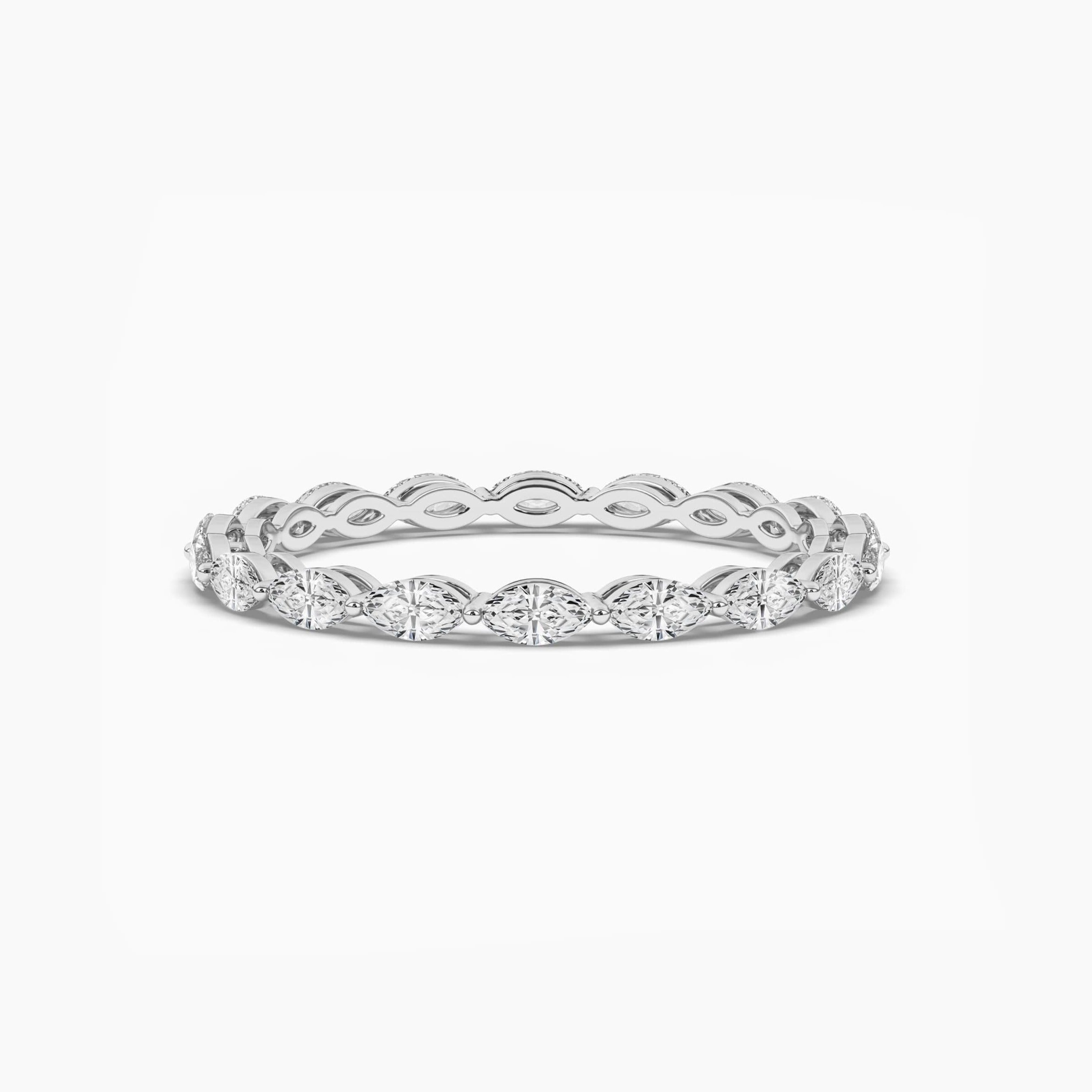 White Gold Marquise Cut Diamond Eternity Band